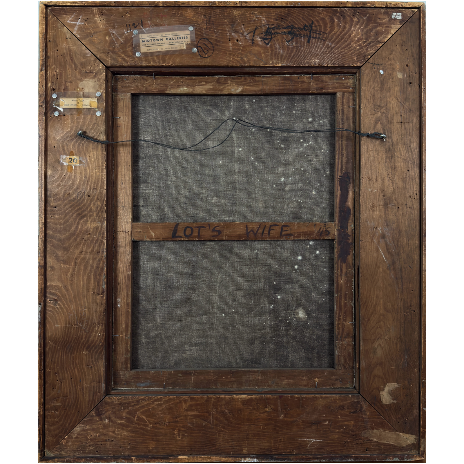 Verso with original Midtown Galleries tag and sales tag, Emlen Etting