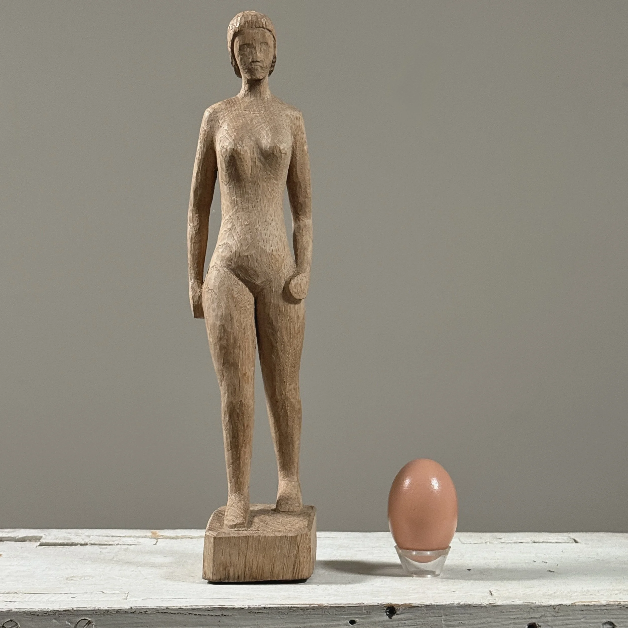 Sculpture with egg for size reference.
