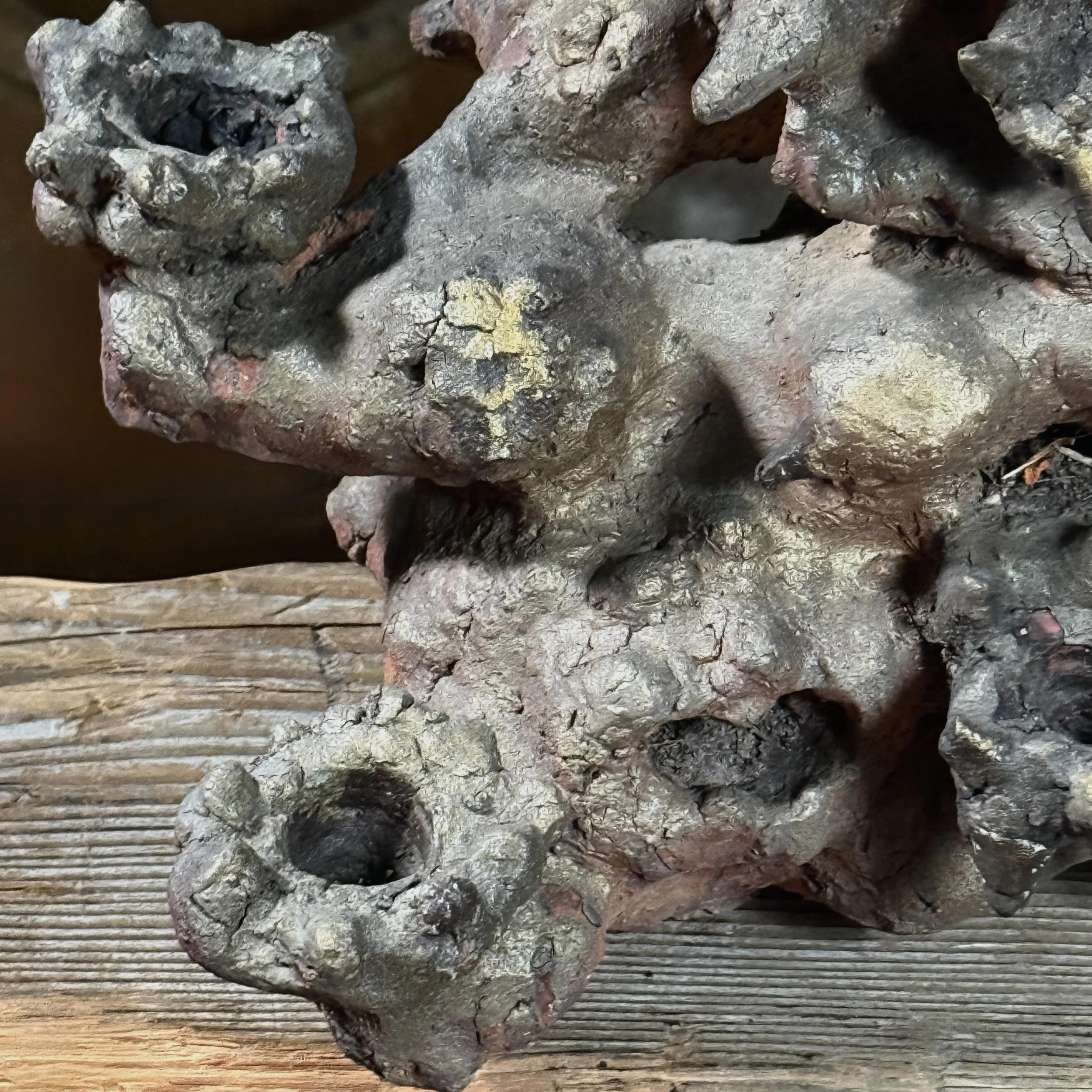 Candleholder detail. One of five built into sculptural form.