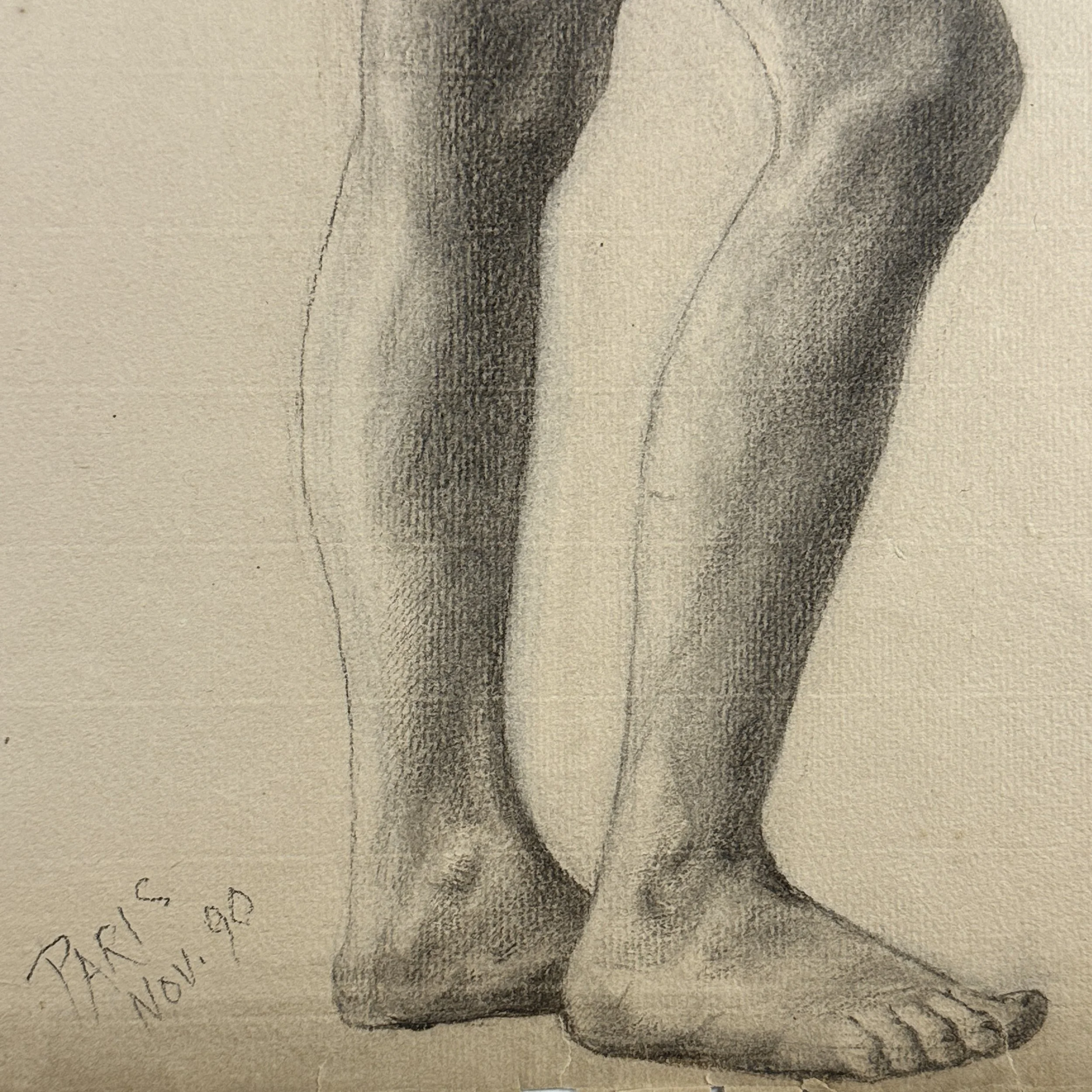 Late 19th-century figure drawing signed by Faber