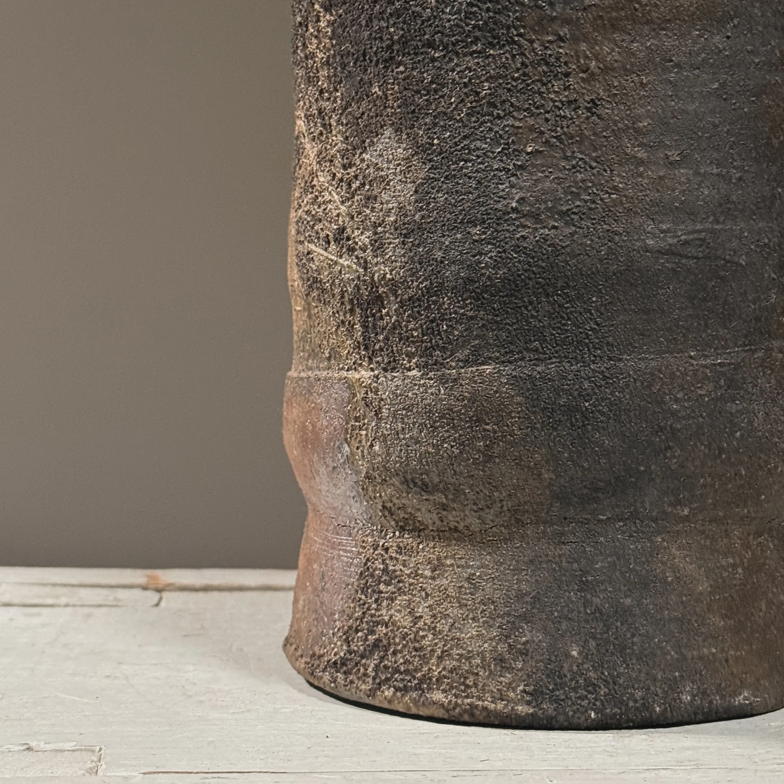 Close-up of wood fired surface. Earthy texture. Kiln effects.