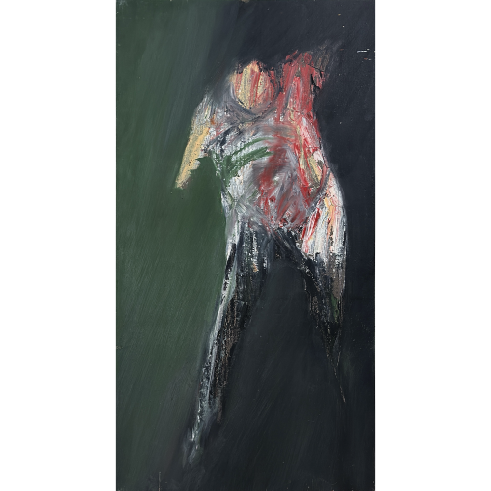 Norman Rubington abstract expressionist figurative study, oil on board