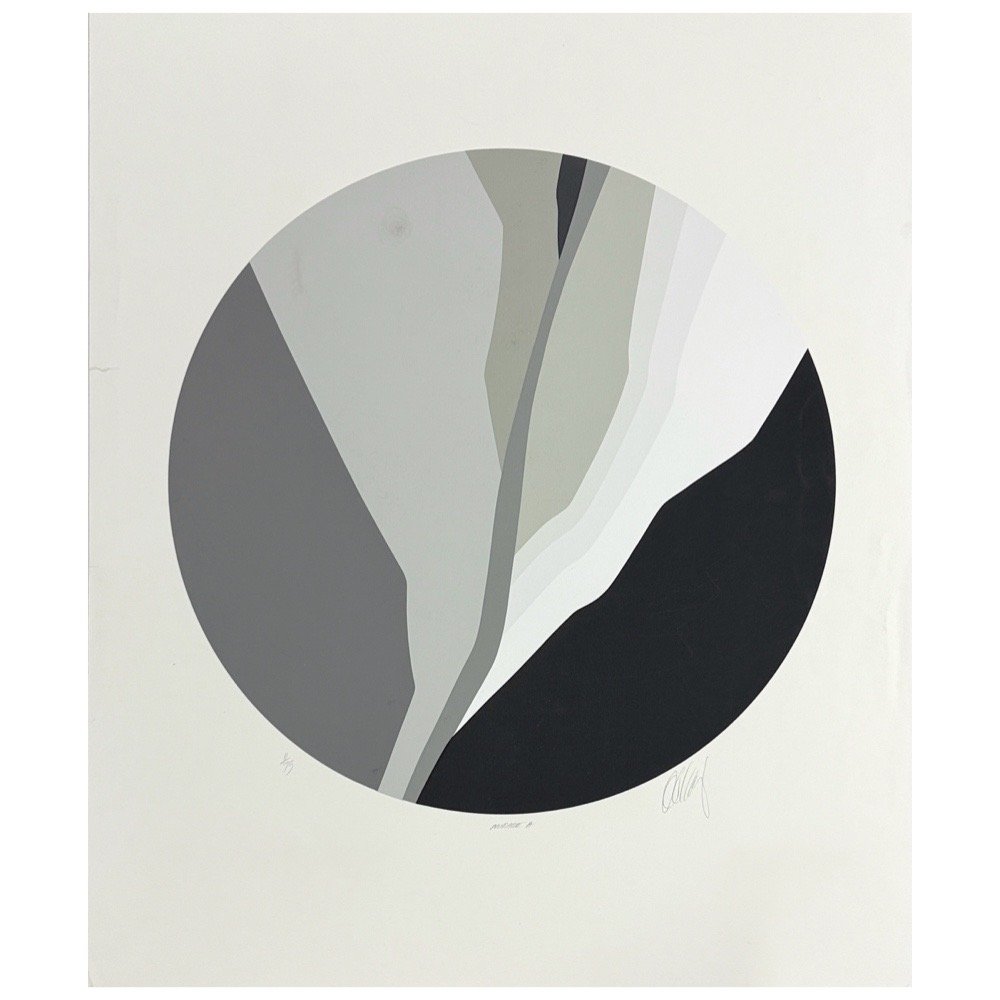Front view of Mirage A screenprint by Douglas Danz, 25.25 by 30 inches, on neutral background.
