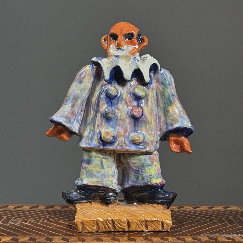 Jack Gerber - Untitled Clown Sculpture, Signed (c. 1960, Glazed Ceramic)