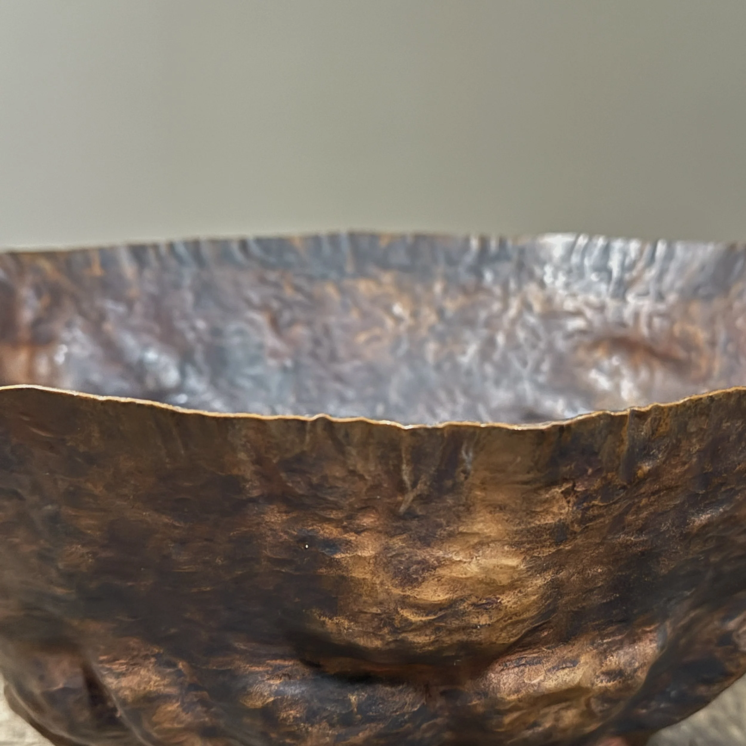 Angle view highlighting the substantial depth and organic form of the bowl.