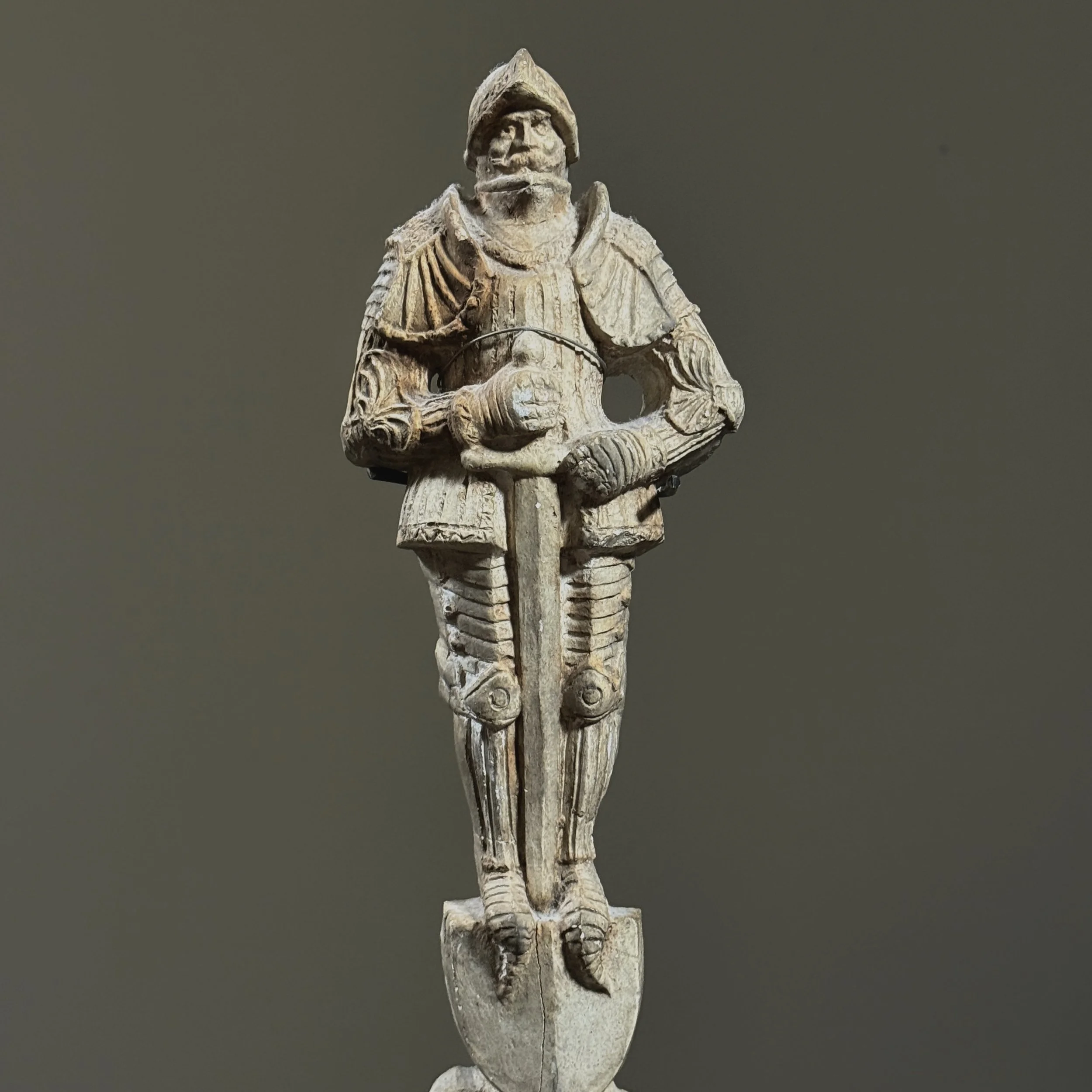 Knight arch plaster remnant showing aged surface texture