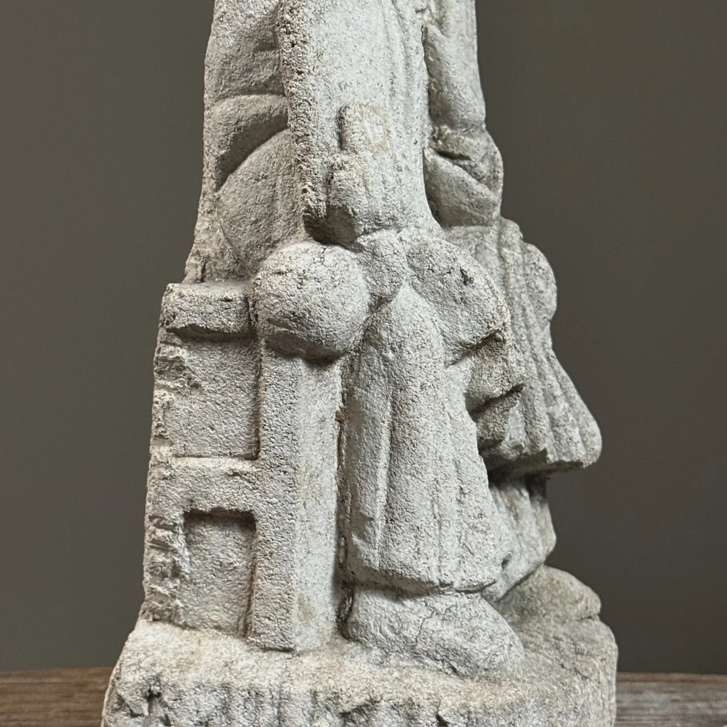 Detail shot of the bottom half of the sculpture.