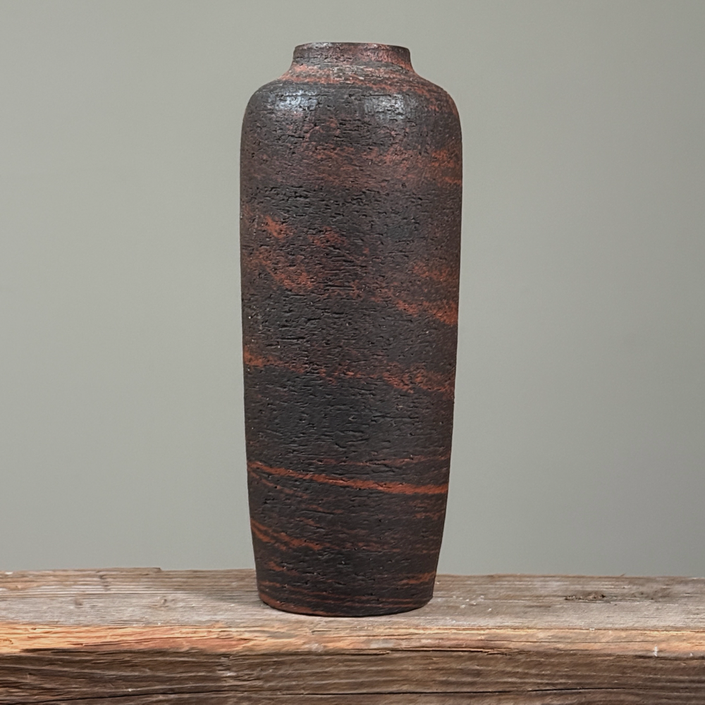 Gunnar Nylund for Nymølle stoneware vase, mid-century modern, textured bark glaze