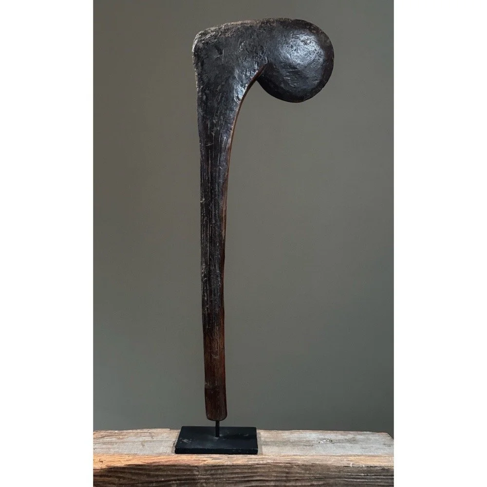 Antique Hand Carved Burkina Faso Scepter on Custom Stand