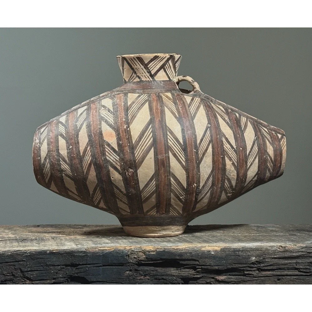 Antique Neolithic Style Chinese Majiayao Polychrome Terracotta Vessel