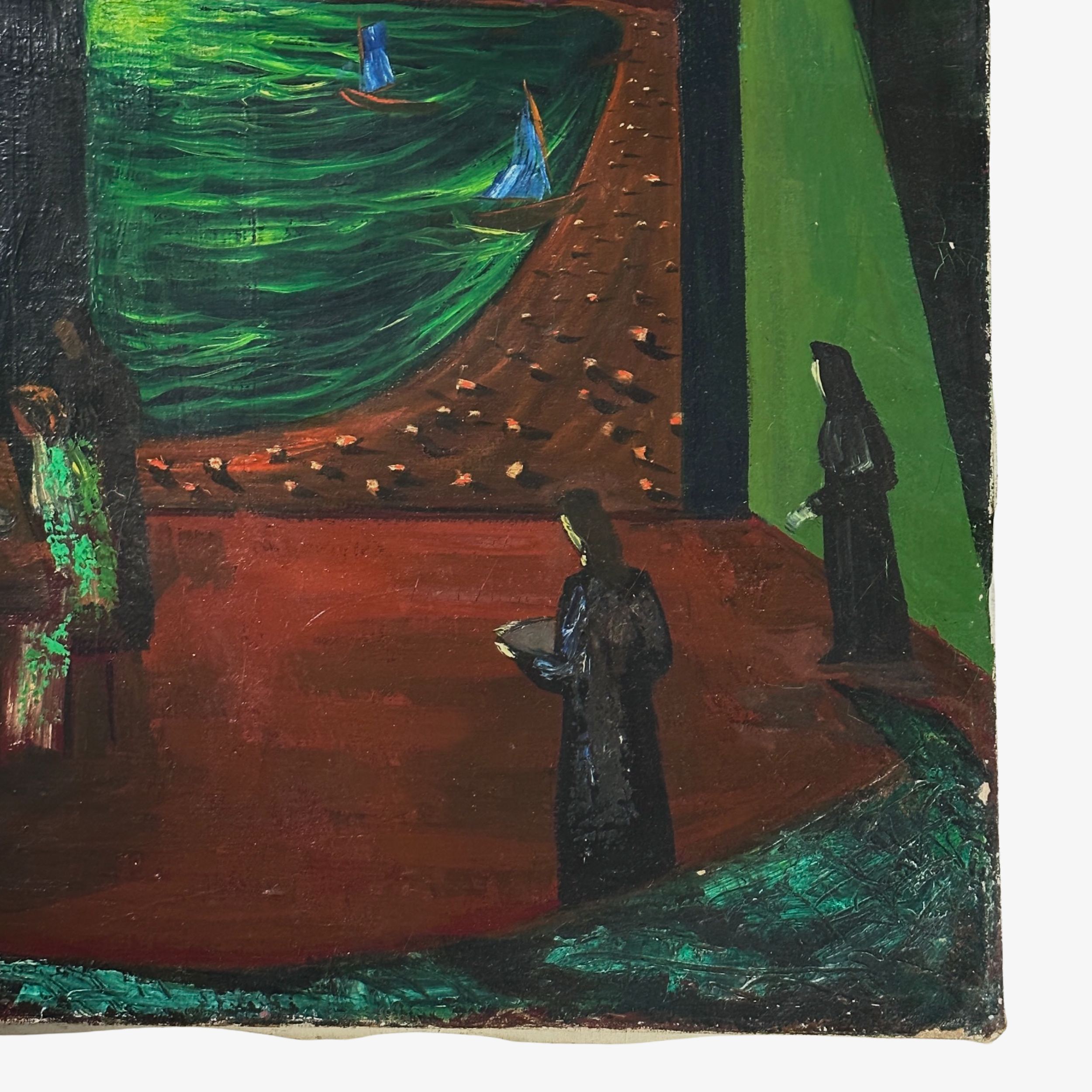 Close-up of a specific figural grouping within the composition.