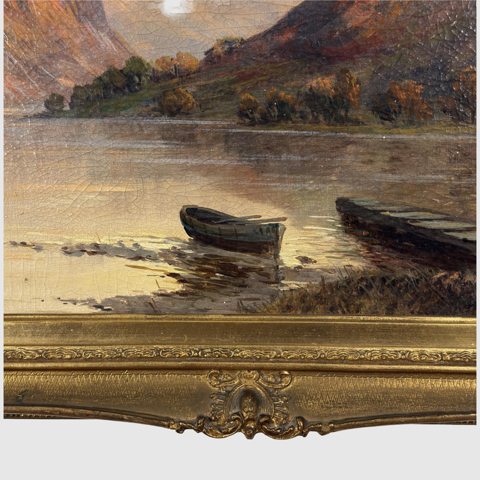 Detail of Francis E. Jamieson Sunset on Loch Fyne, Scottish Highland seascape, oil on canvas