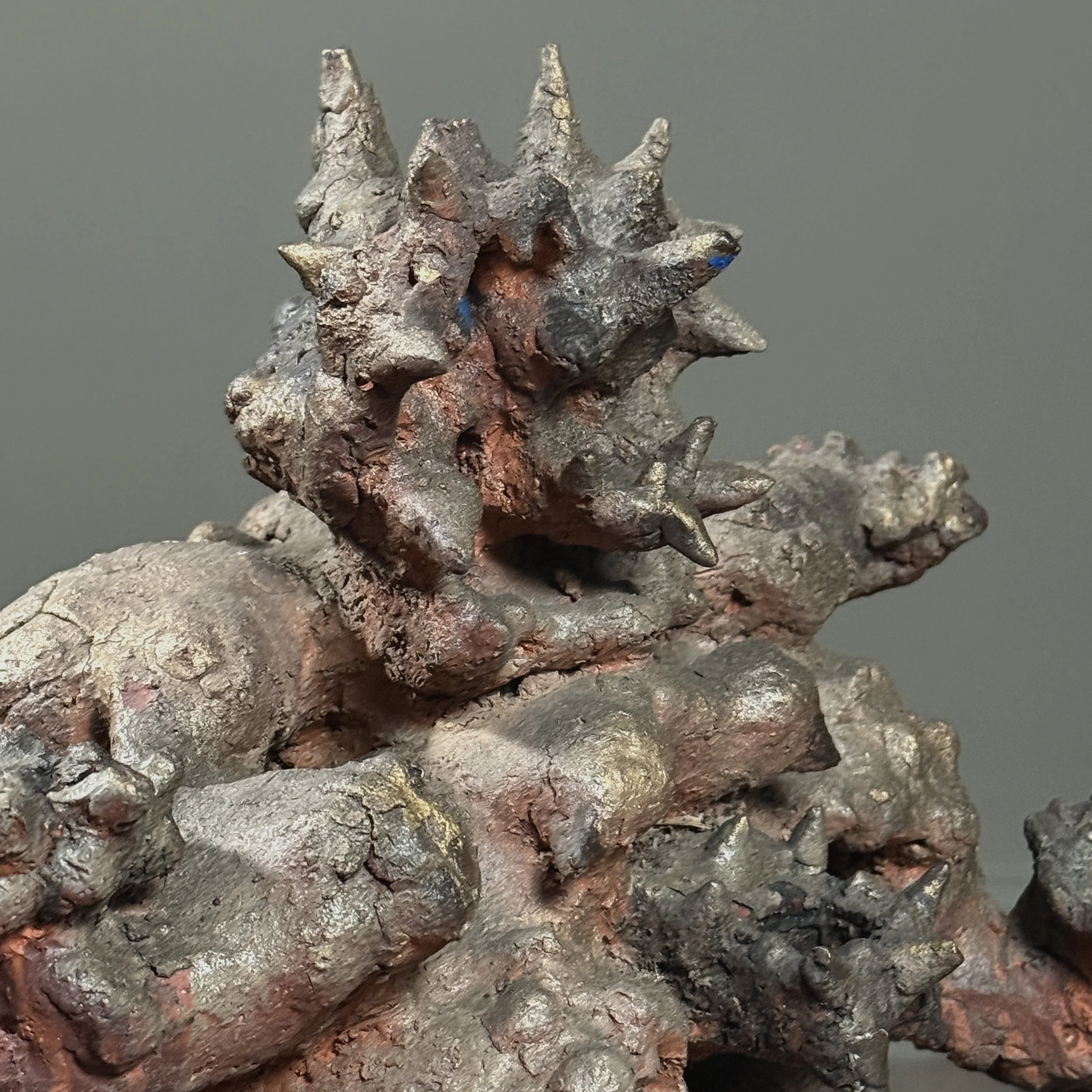 Surface detail. Stoneware texture. Painted finish.