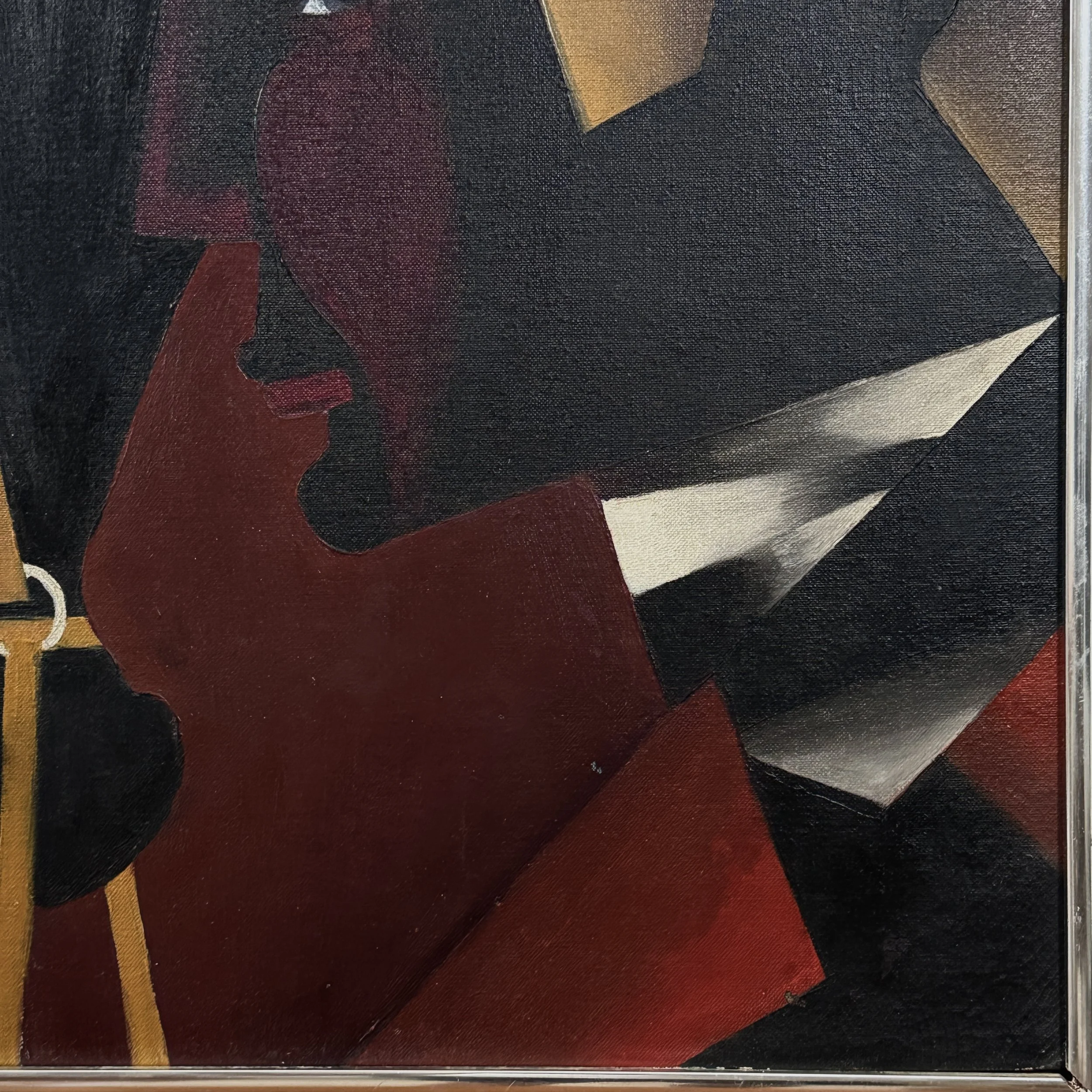 Detail tight shot of the painting.