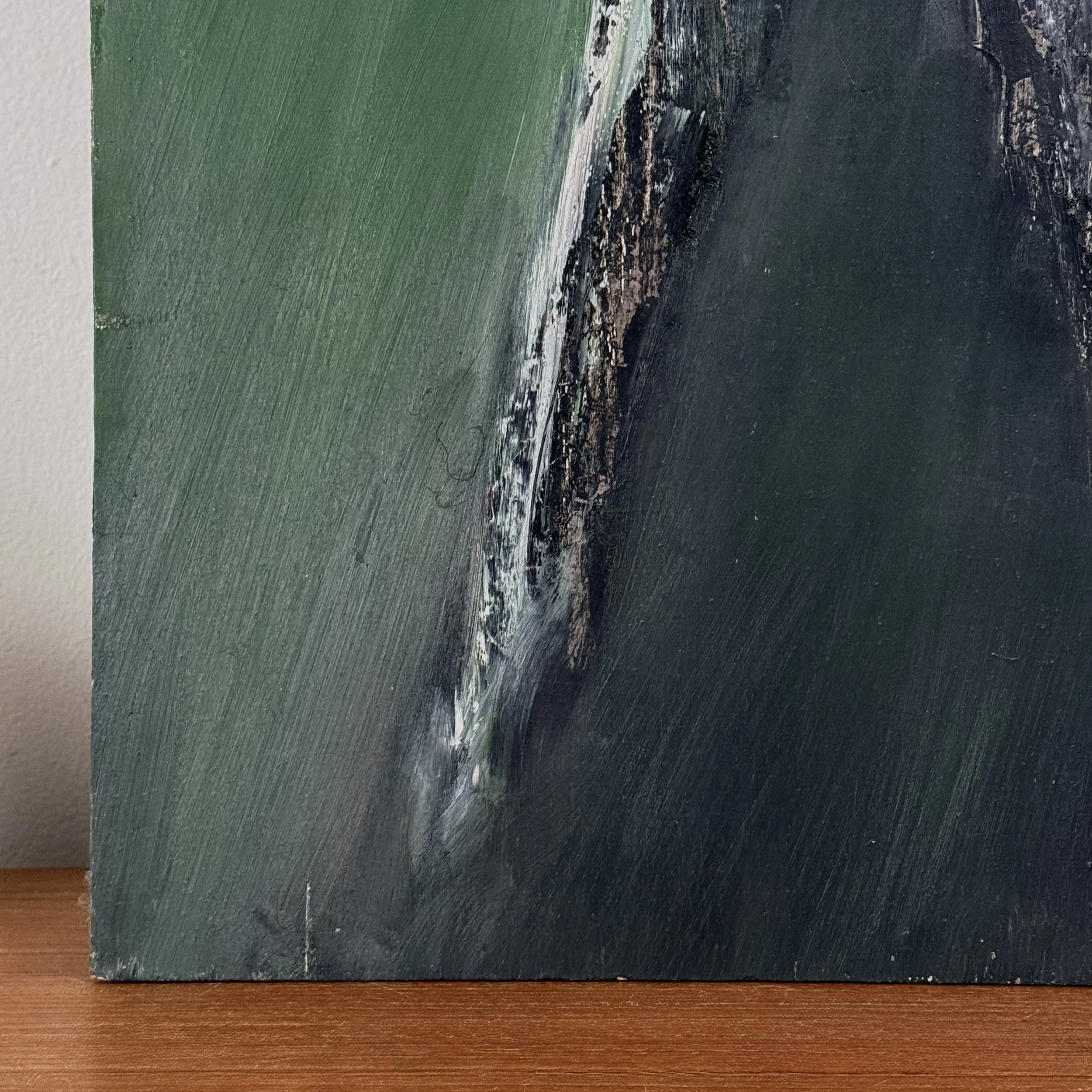 Detail of Norman Rubington abstract expressionist figurative study, oil on board