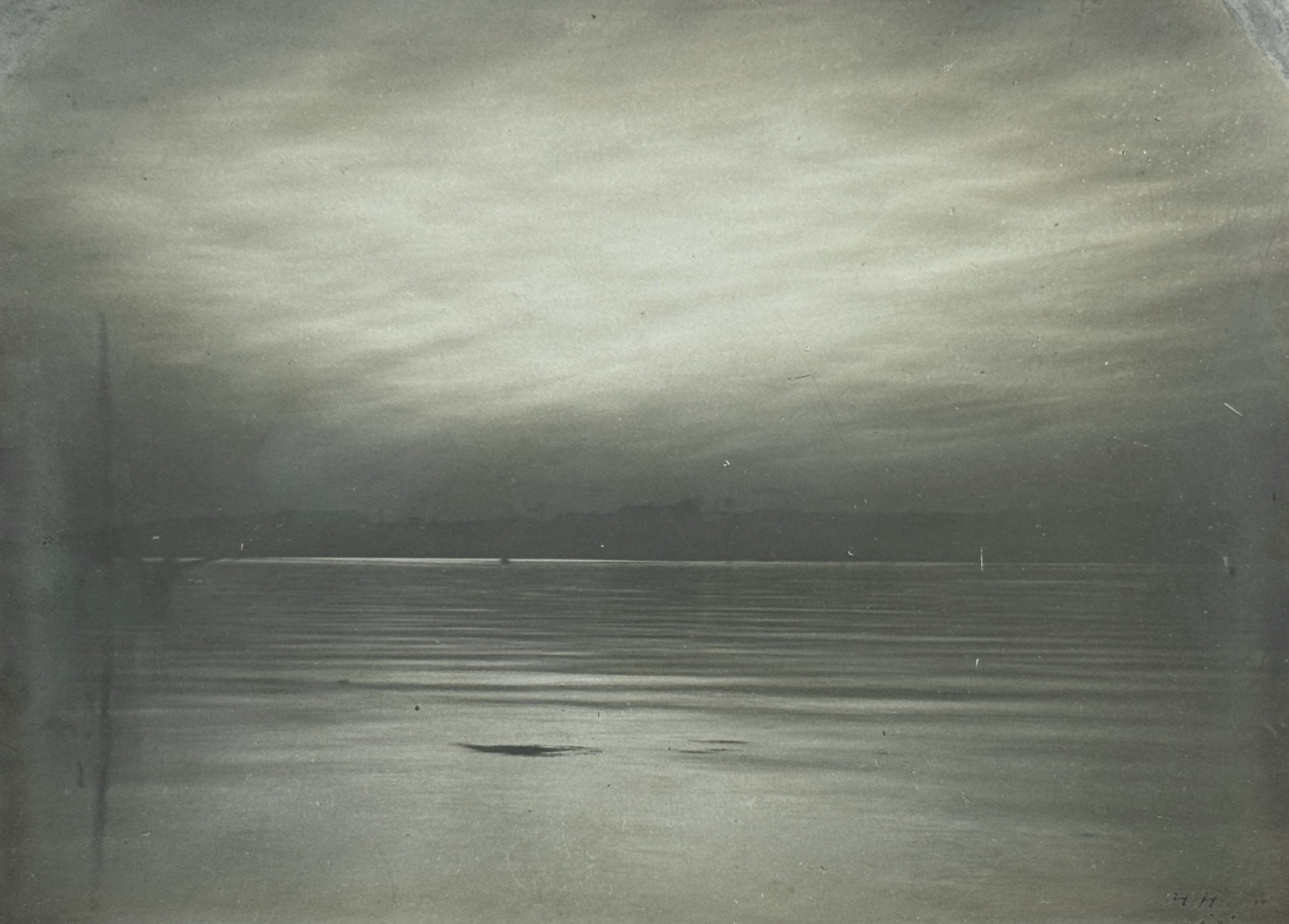 Antique nocturne photograph, Aalborg seafront, 1908