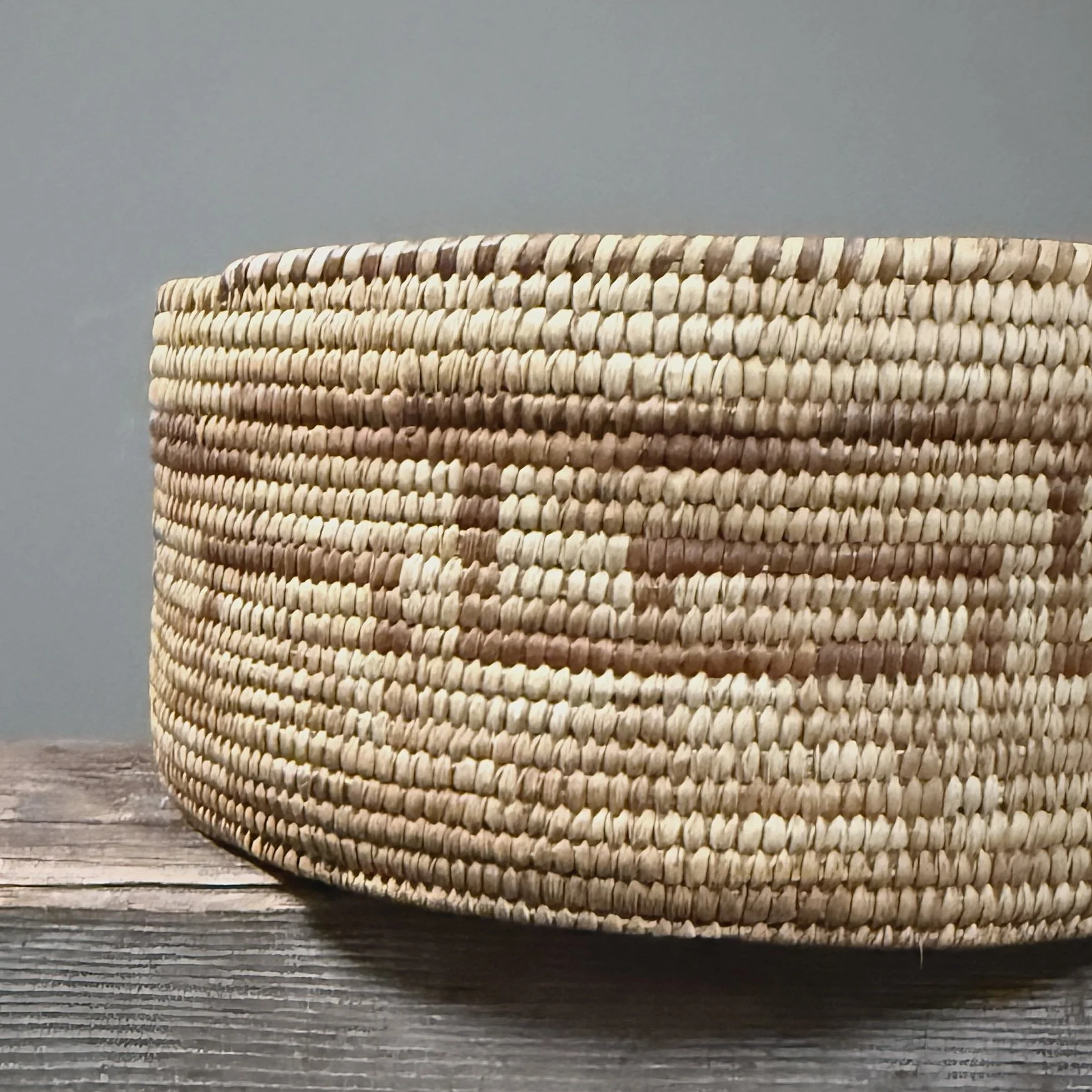 Detail of coiling technique and stitch construction.