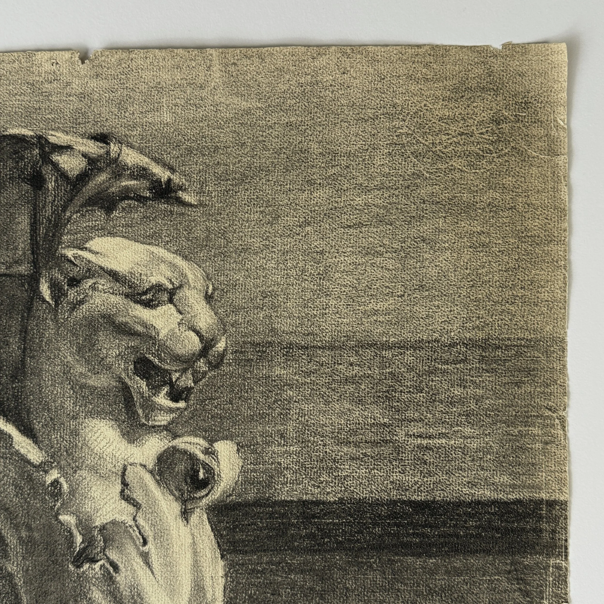 Detail view of lion head shading and textural modeling