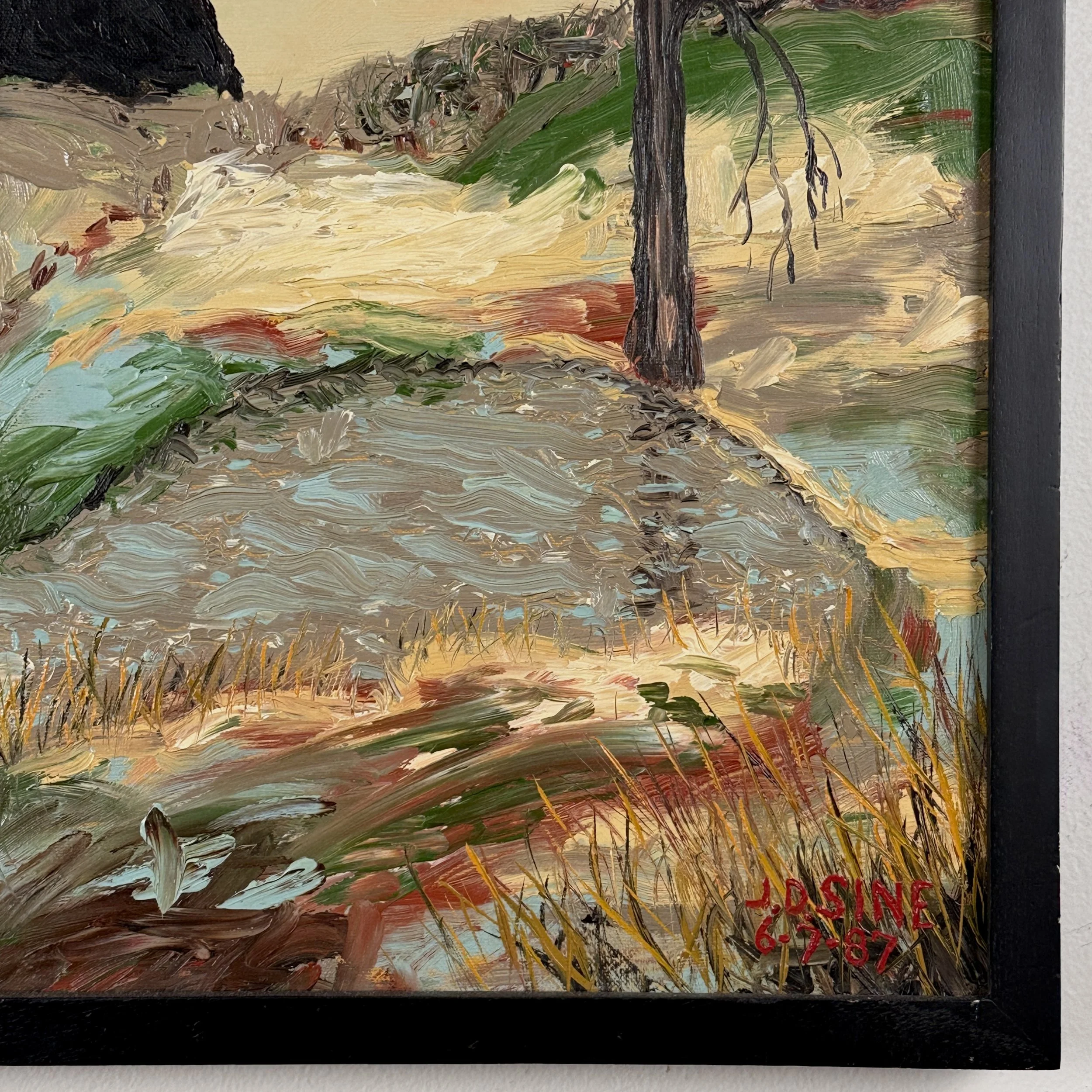 Signature detail, lower right corner, dated 1988, oil on canvas