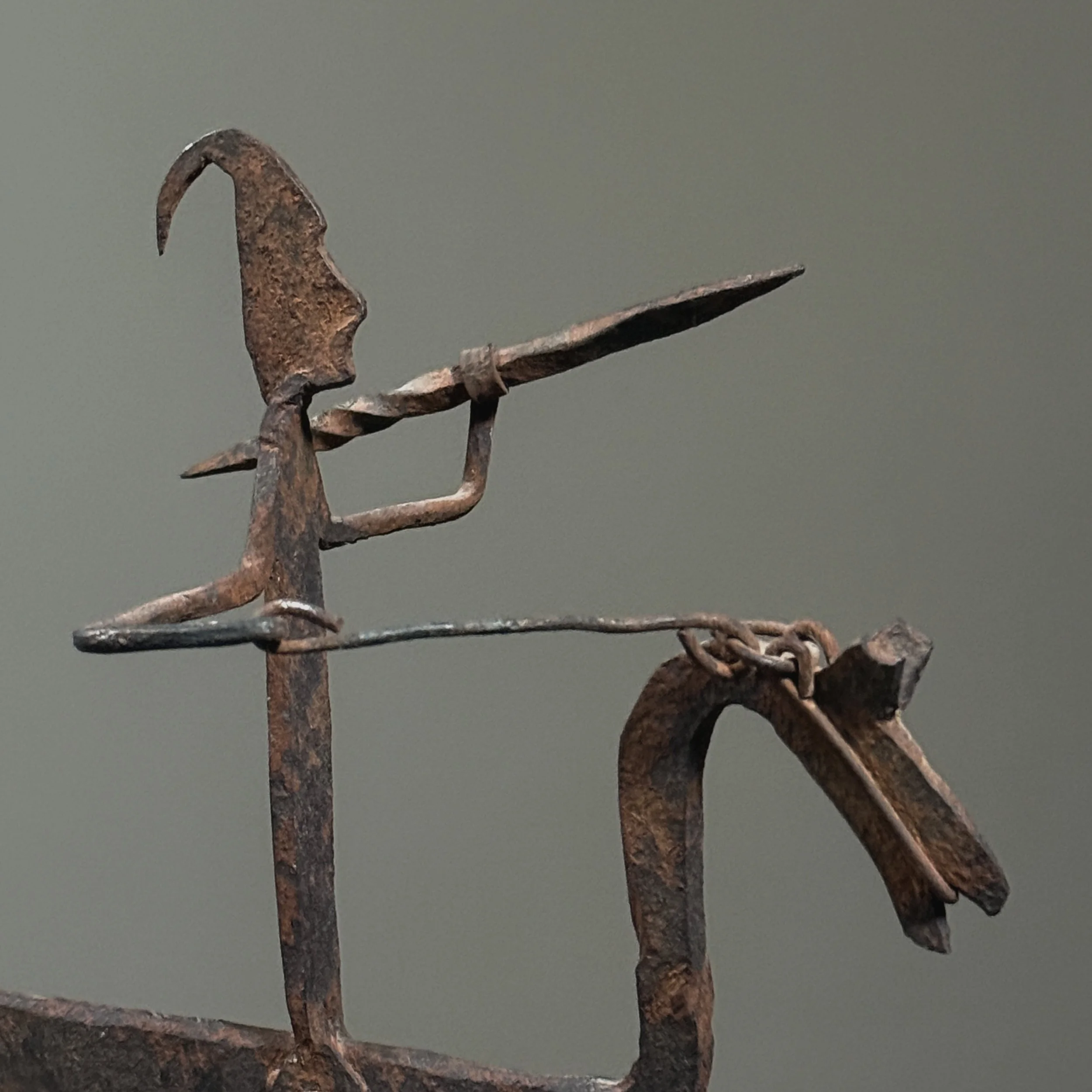 Close-up of Dogon rider’s crested headdress