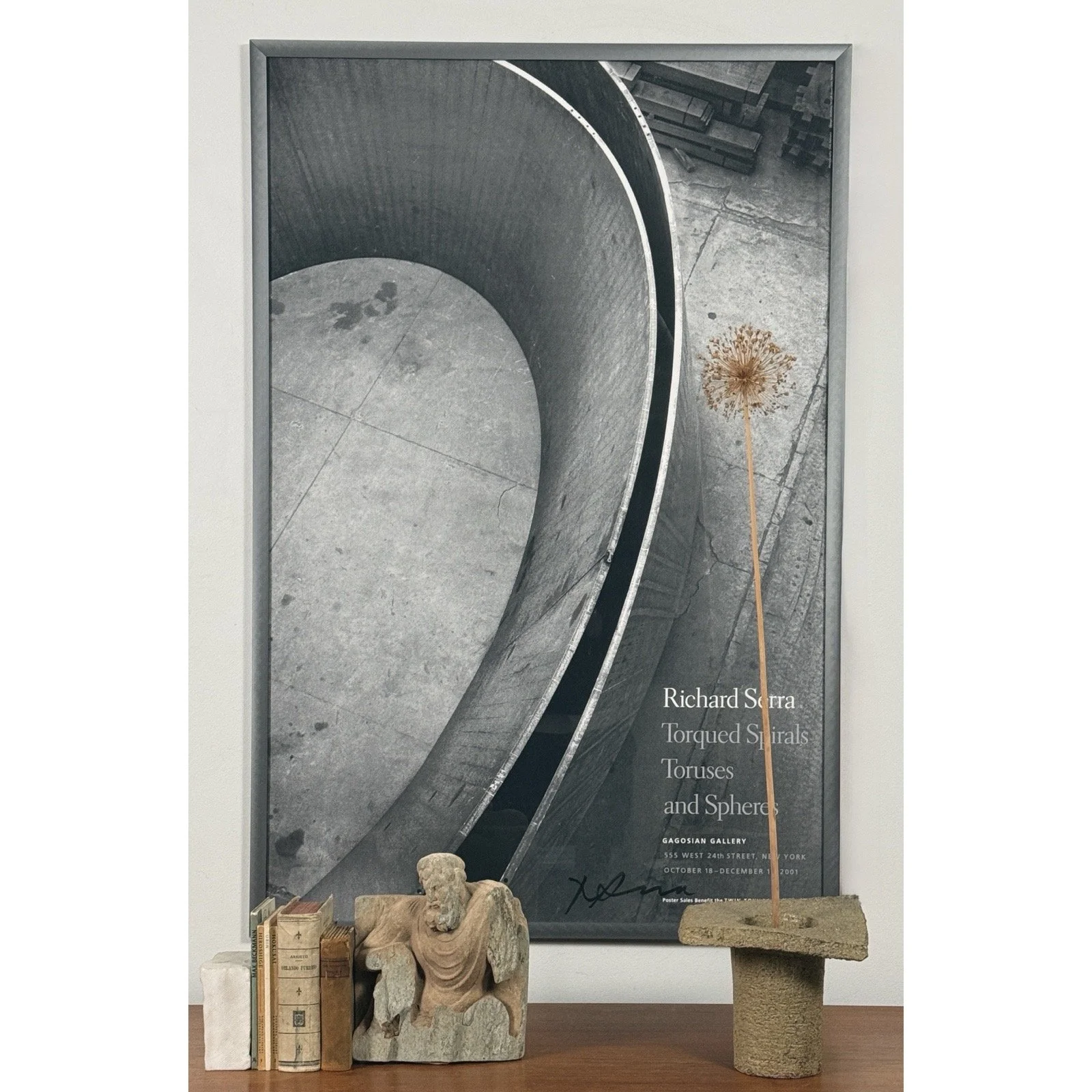 Image of the poster in a gallery or interior setting to convey its scale and display impact.