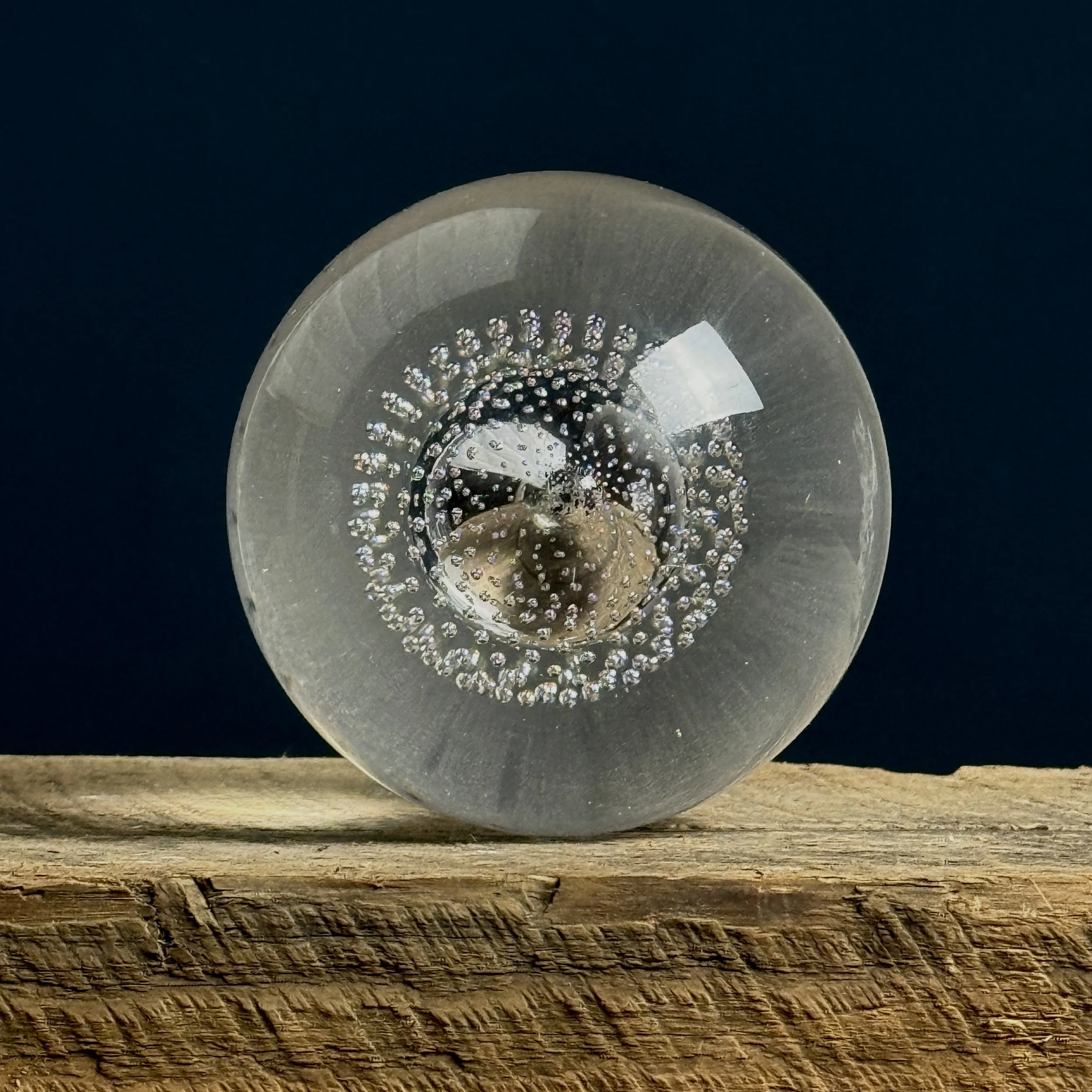 Bottom view of bubble paperweight