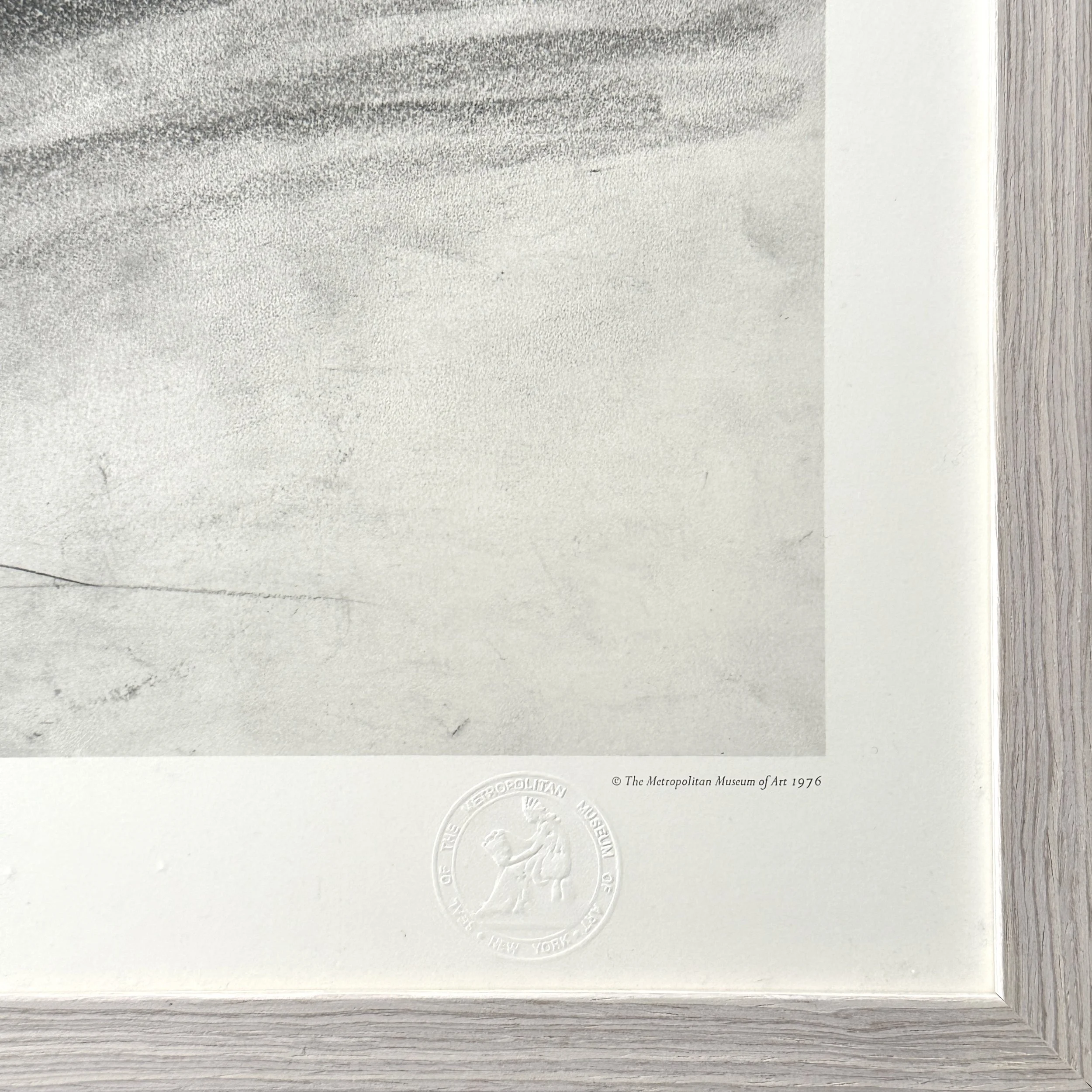 Metropolitan Museum of Art blind stamp on Wyeth Snow Flurries