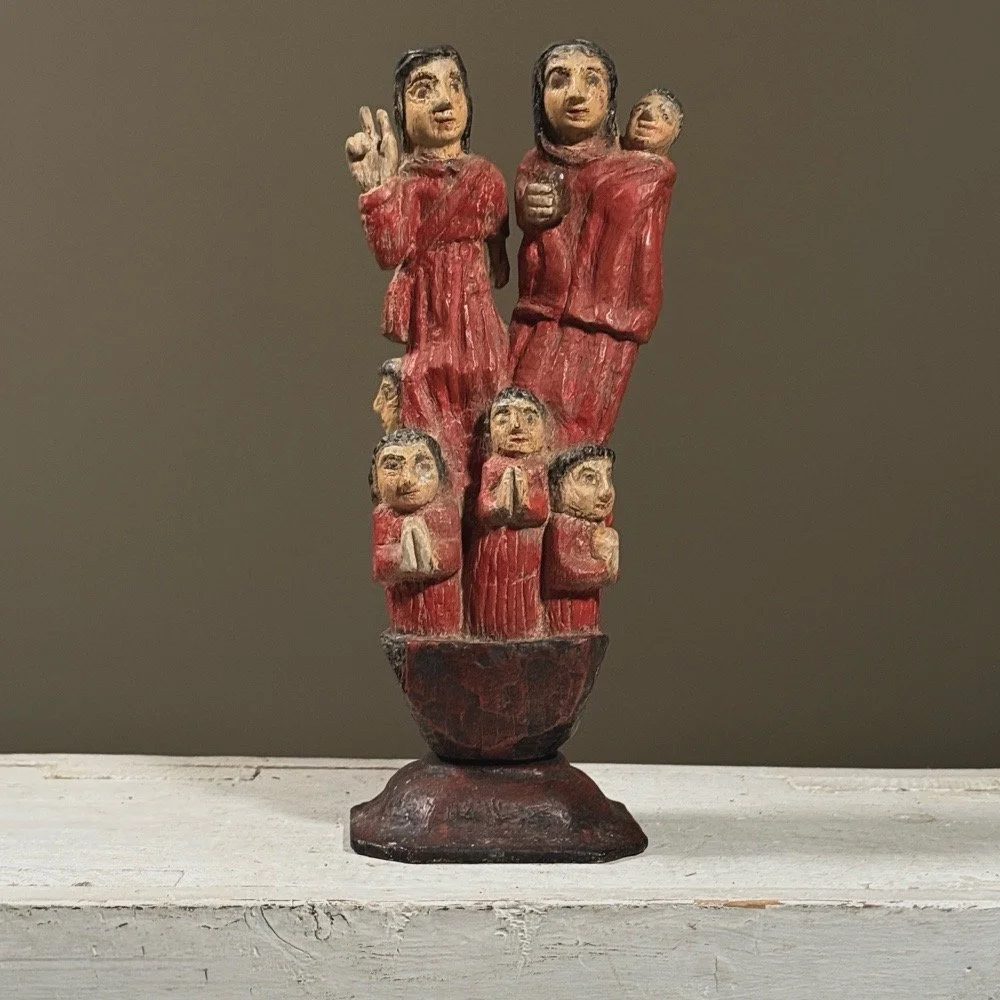 Antique 19th Century Hand Carved Folk Art Santos Sculpture