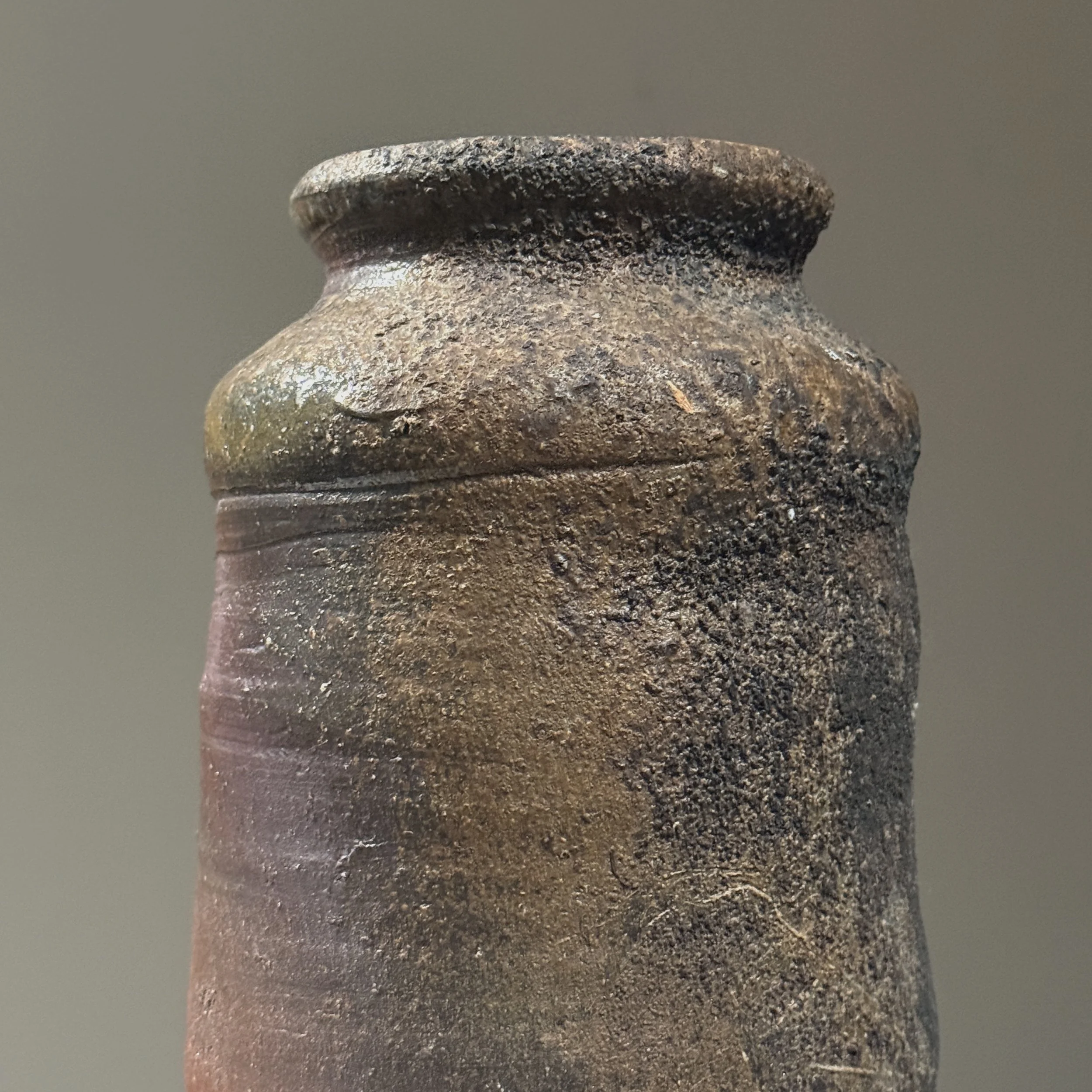 Close-up of wood fired surface. Earthy texture. Kiln effects.