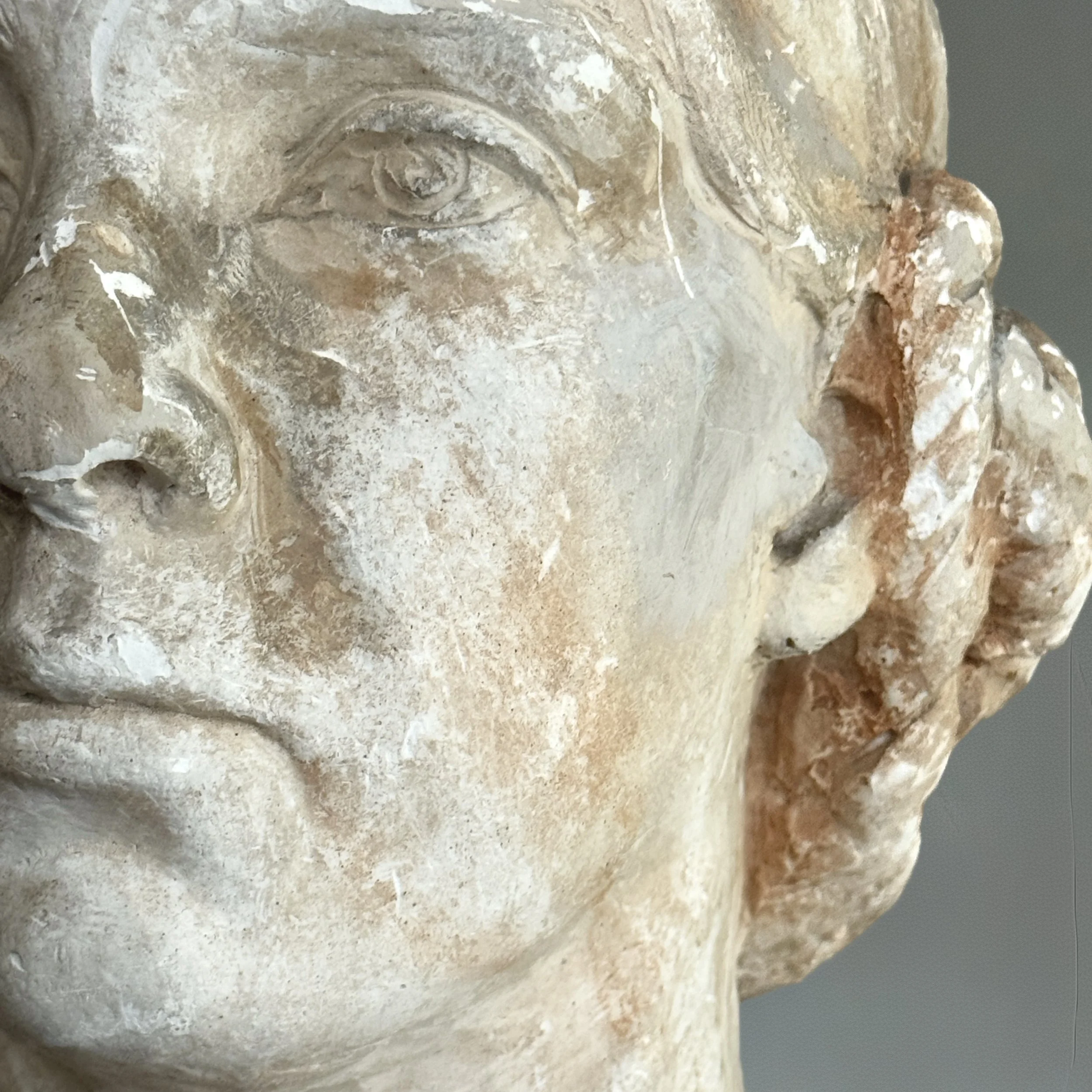 Detail of bust’s face showing small chip on the nose