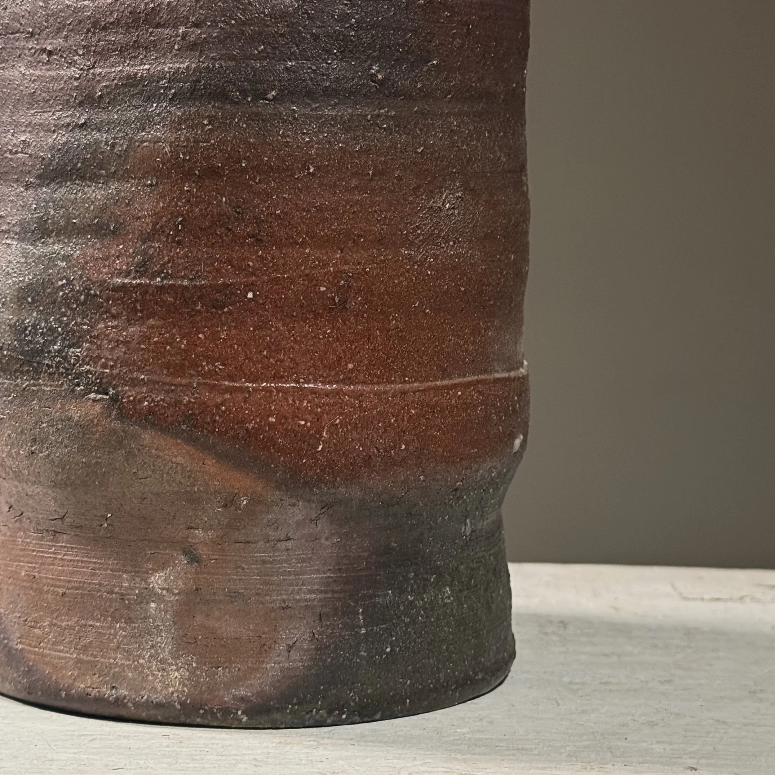 Close-up of wood fired surface. Earthy texture. Kiln effects.