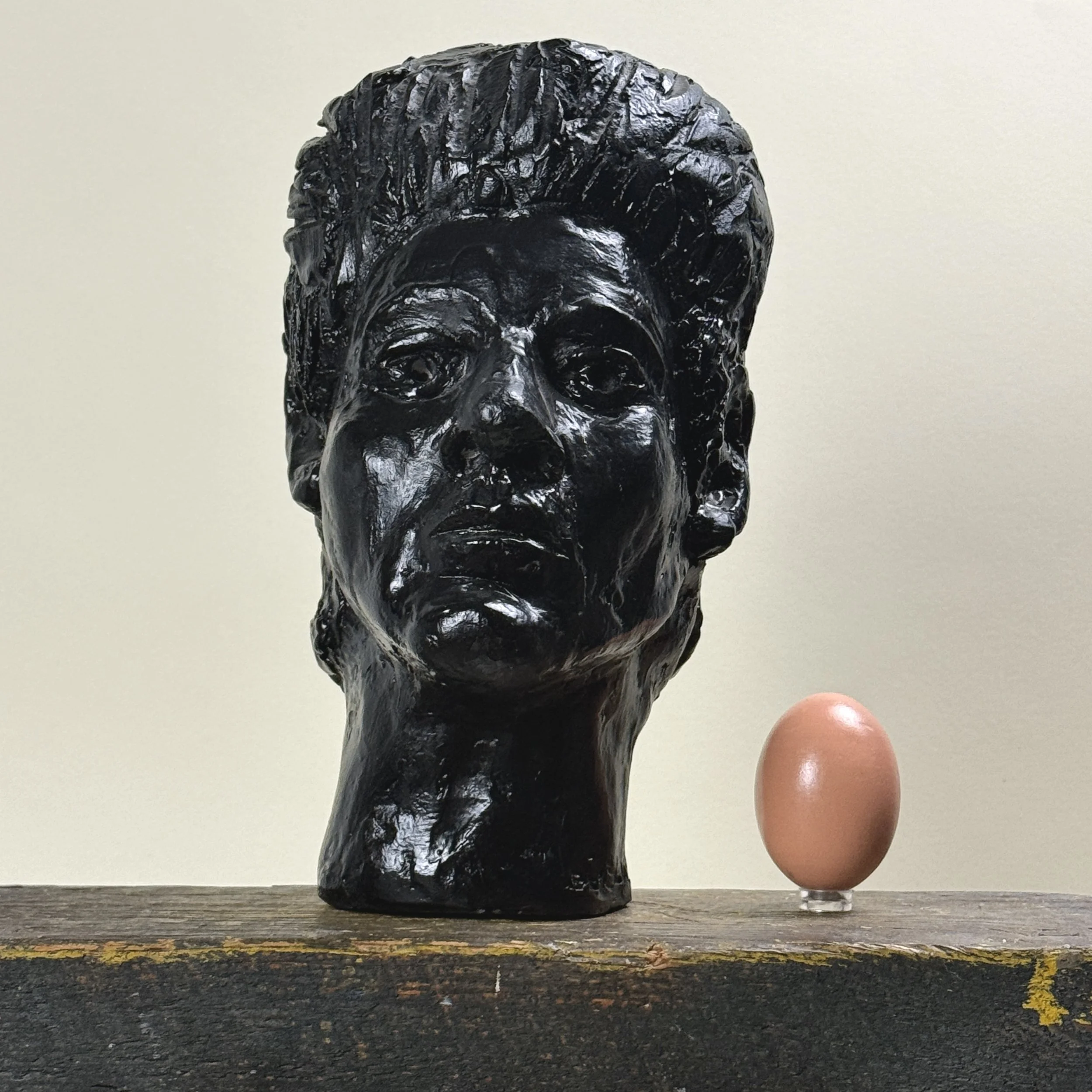 Frontal view with egg for size reference.