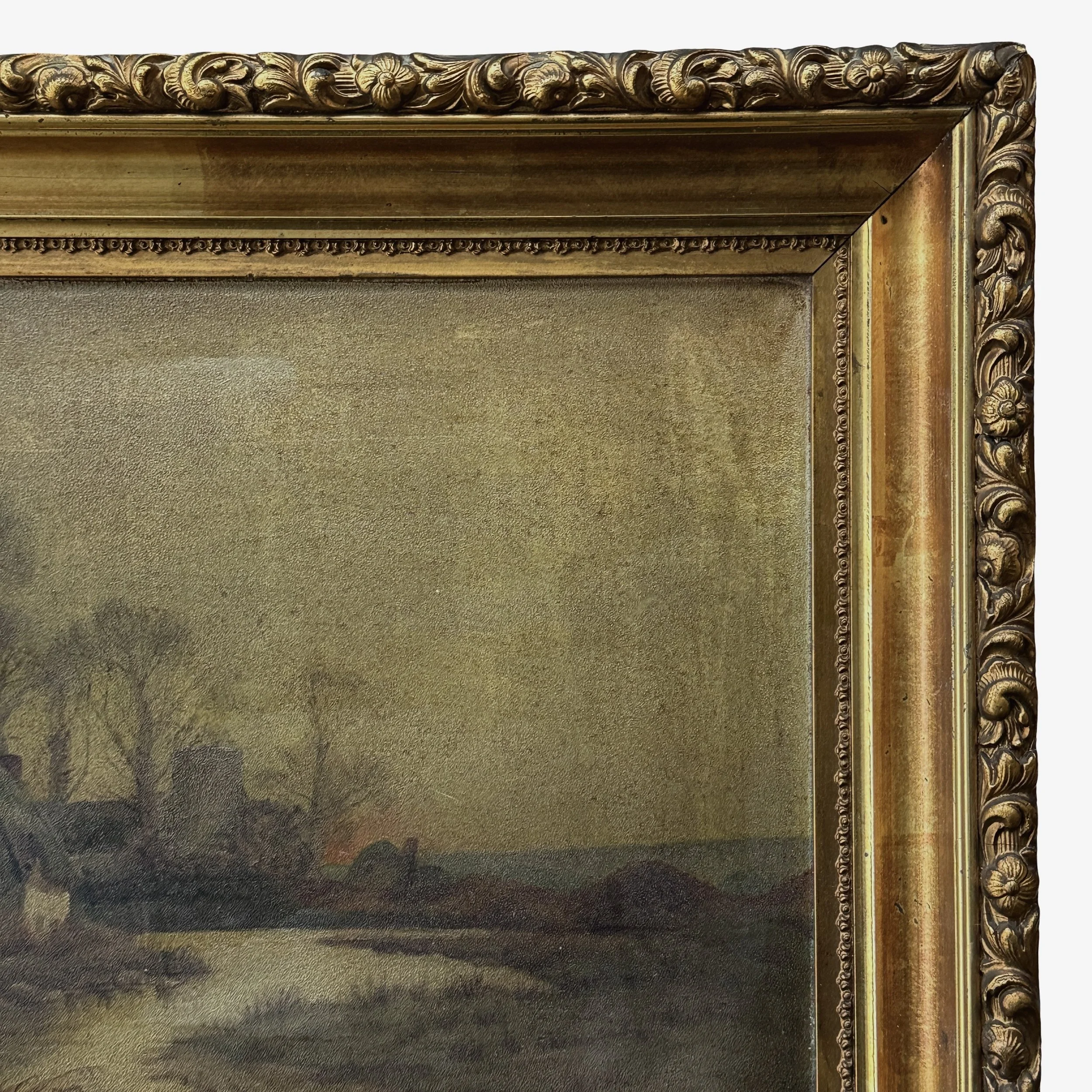 The painting in its frame showing the relationship between image and surround