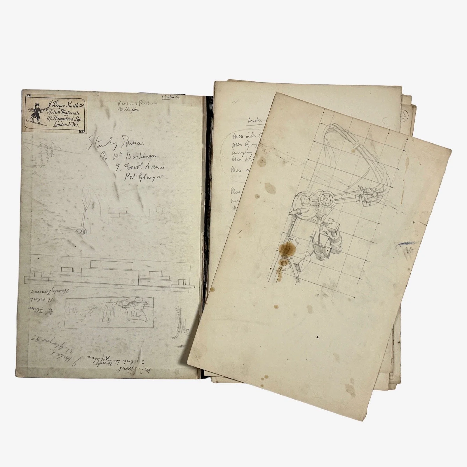 Original Stanley Spencer sketchbook.