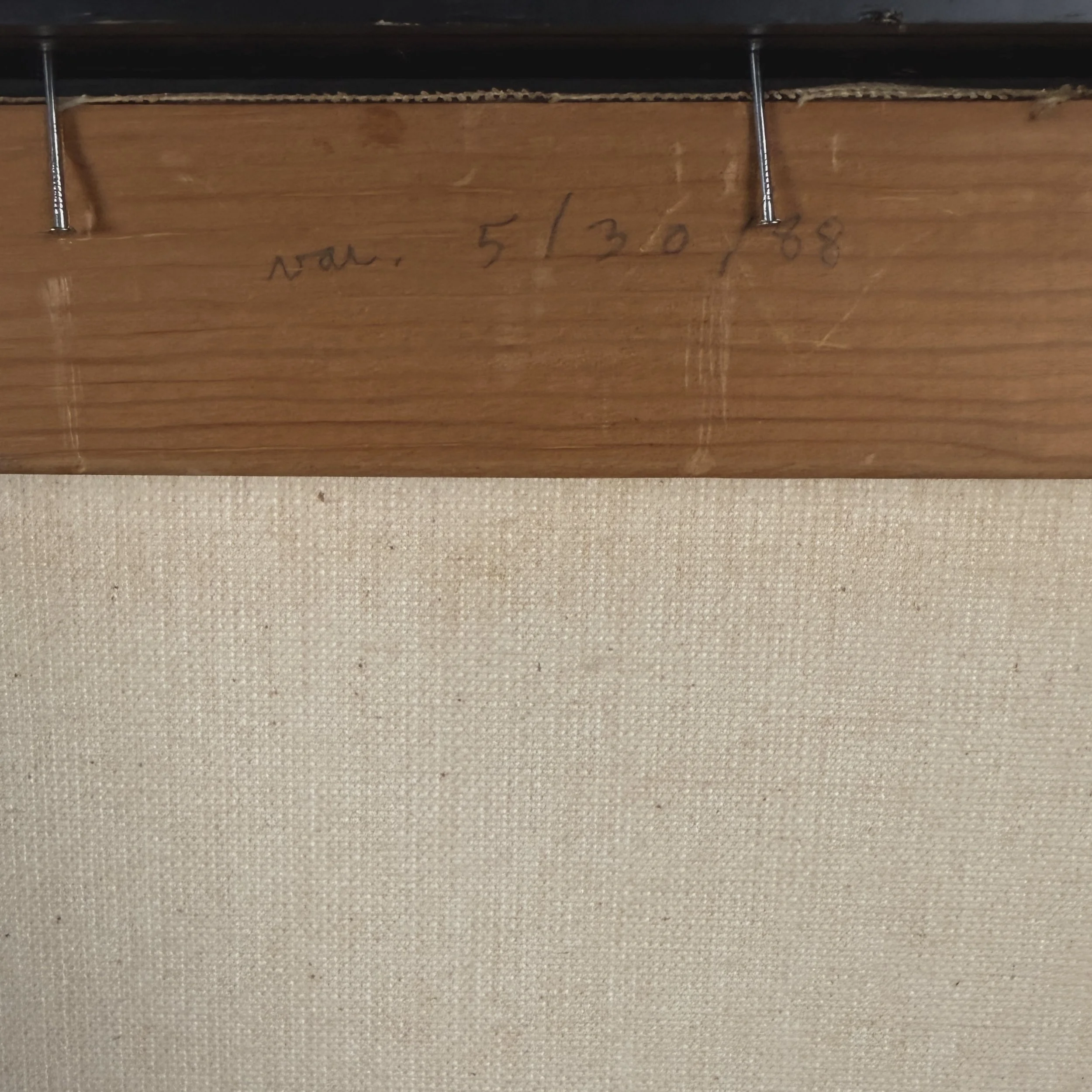 Verso with title "The Monastery" and signature, dated 1988