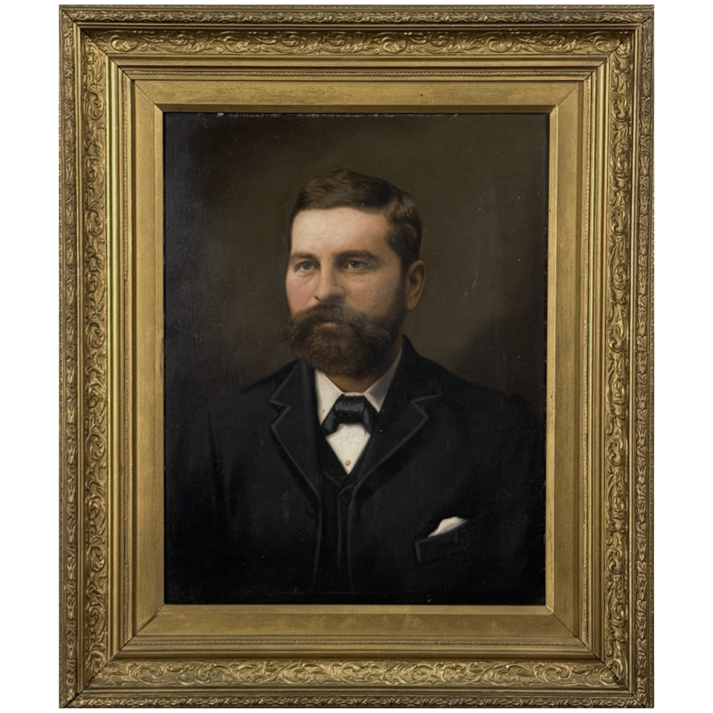 Antique Victorian British School Portrait of A Bearded Man (Framed)