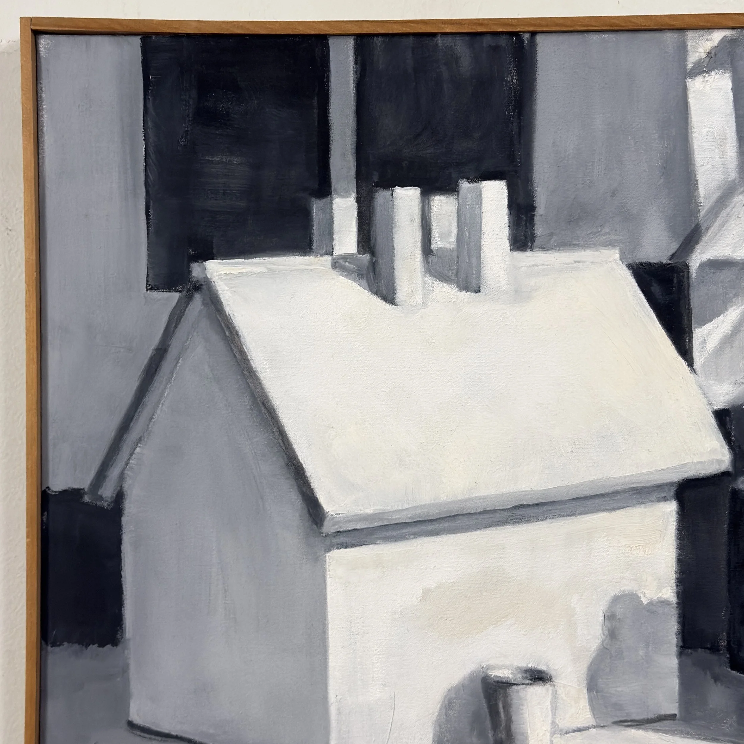 Tonal study detail, house sculpture and kettle, realist painting
