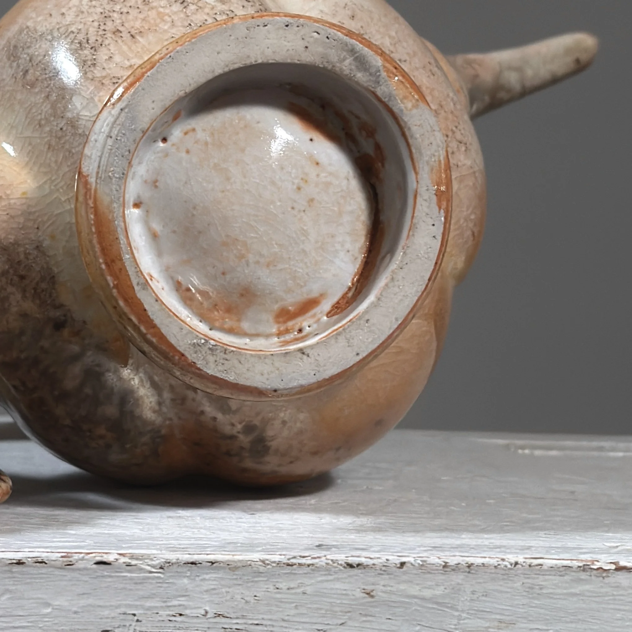 Henry Tanaka wood fired crackle glaze postmodernist stoneware teapot