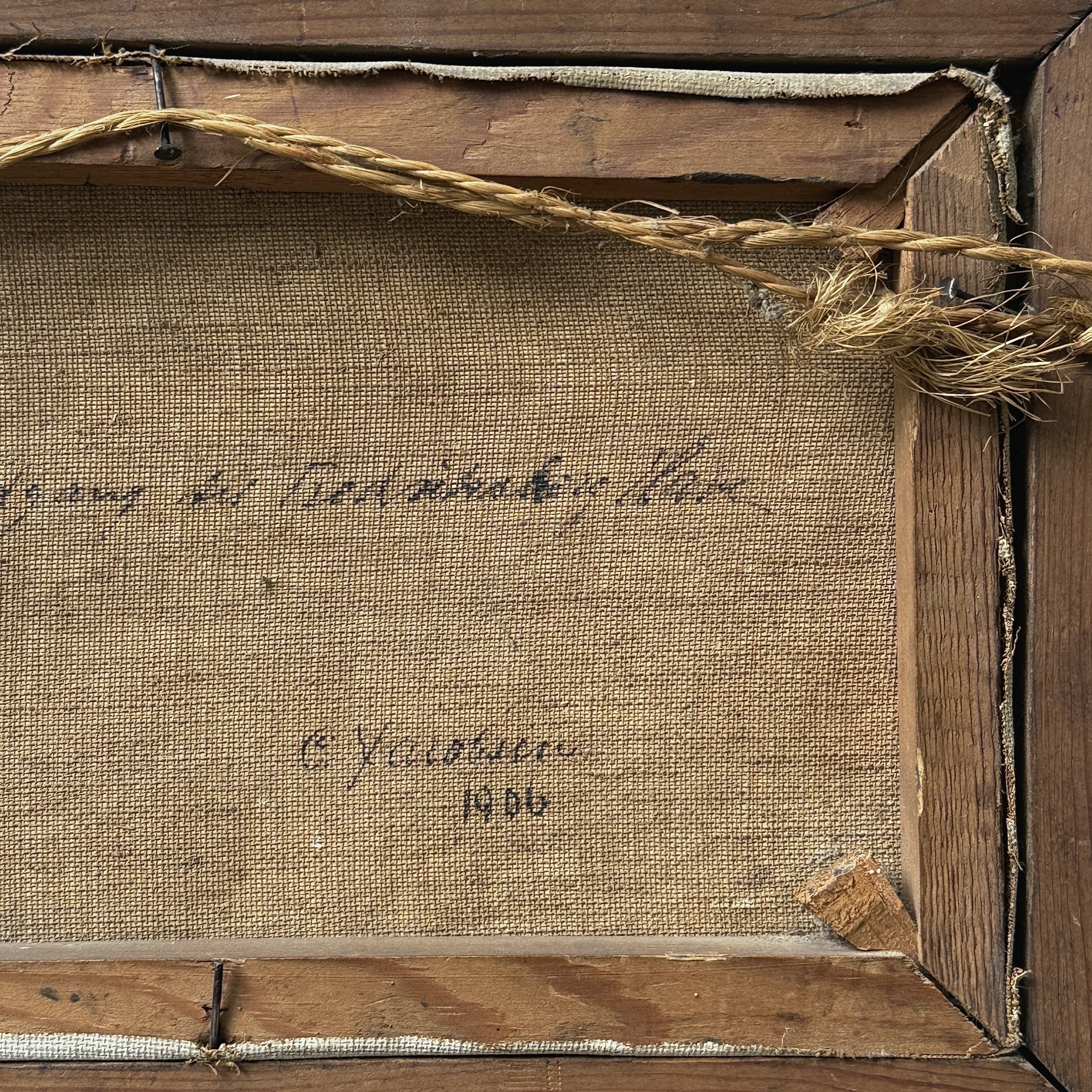 Illegible signature verso, dated 1906 canvas