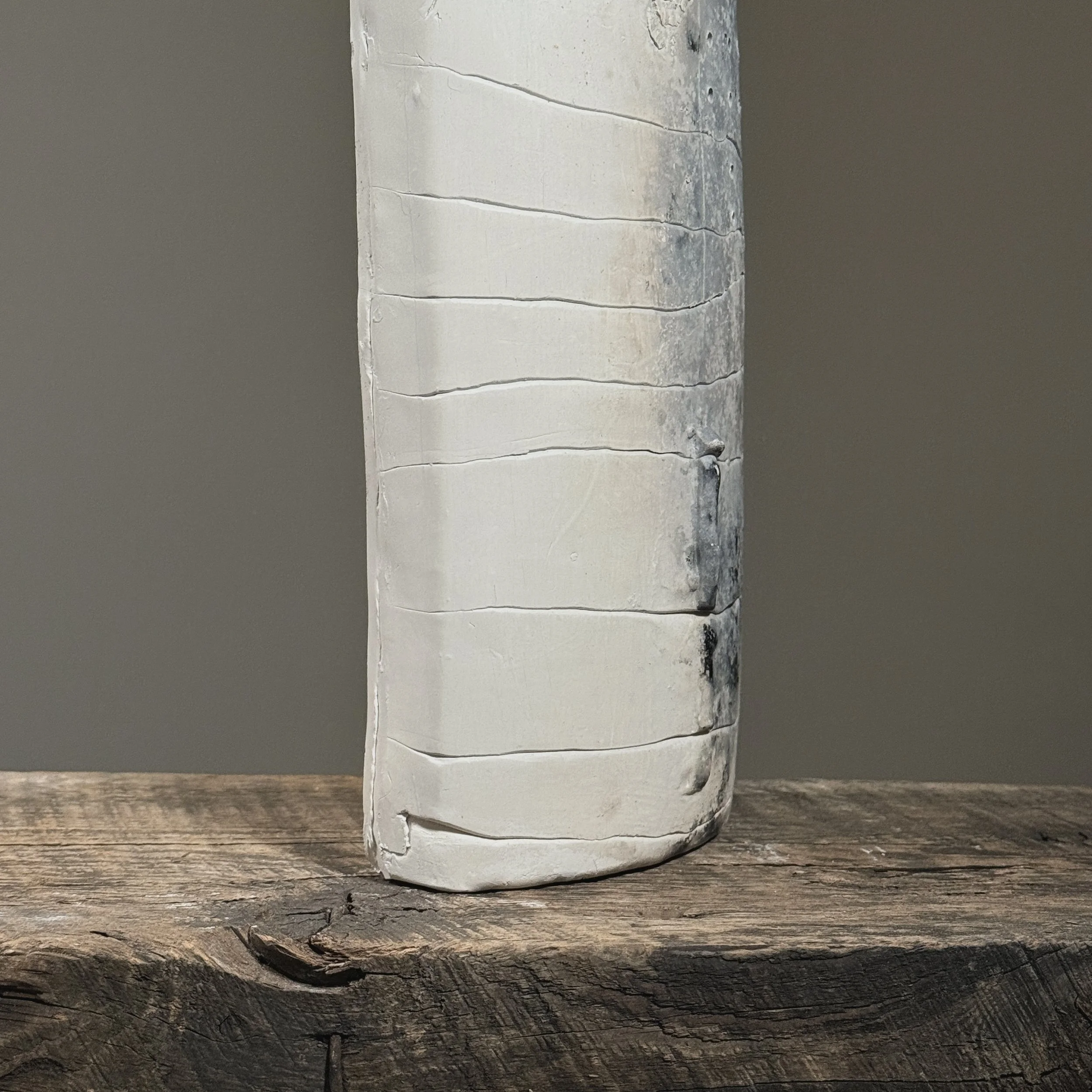 Close-up of surface variation from raku firing