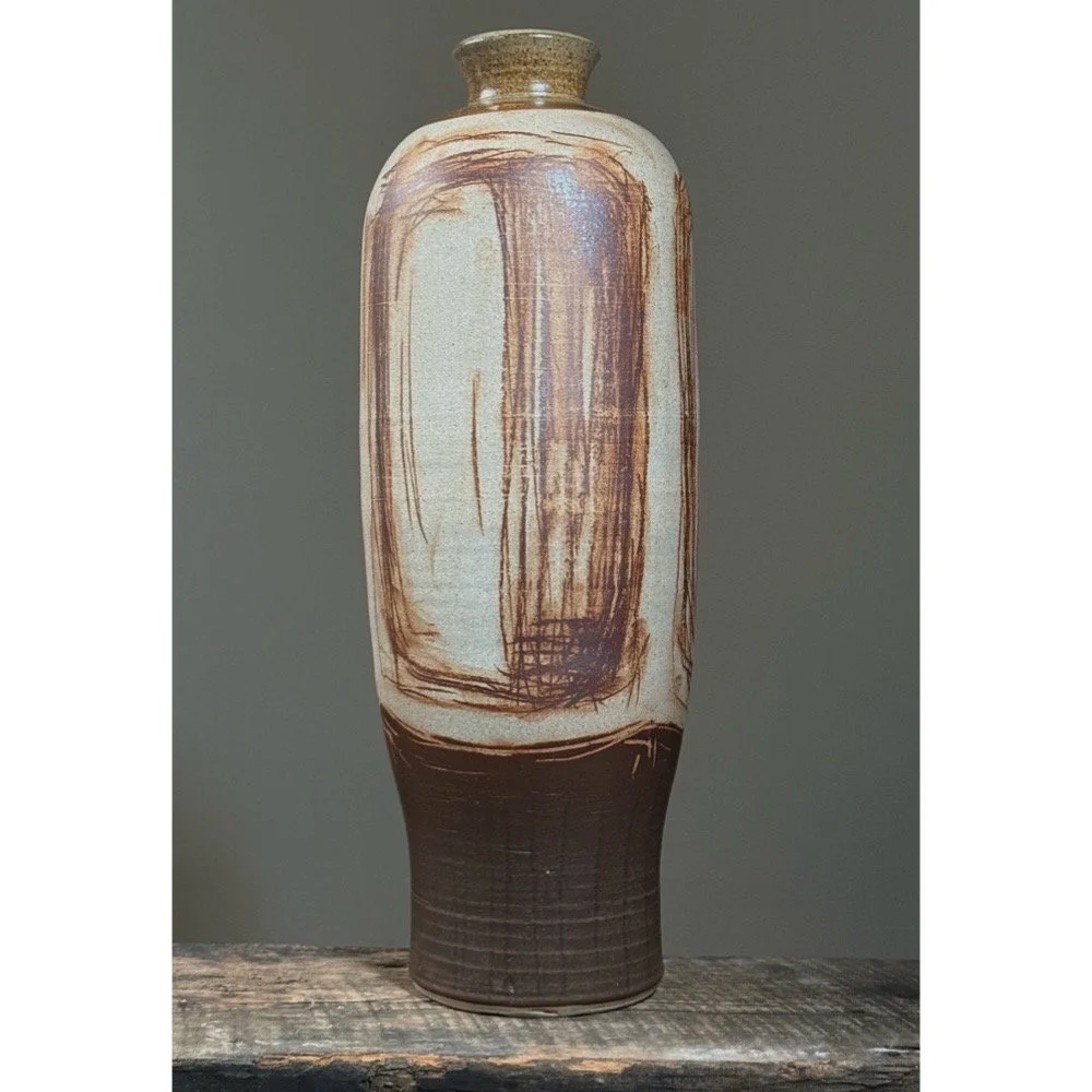 Vintage Abstract Expressionist studio ceramic vessel