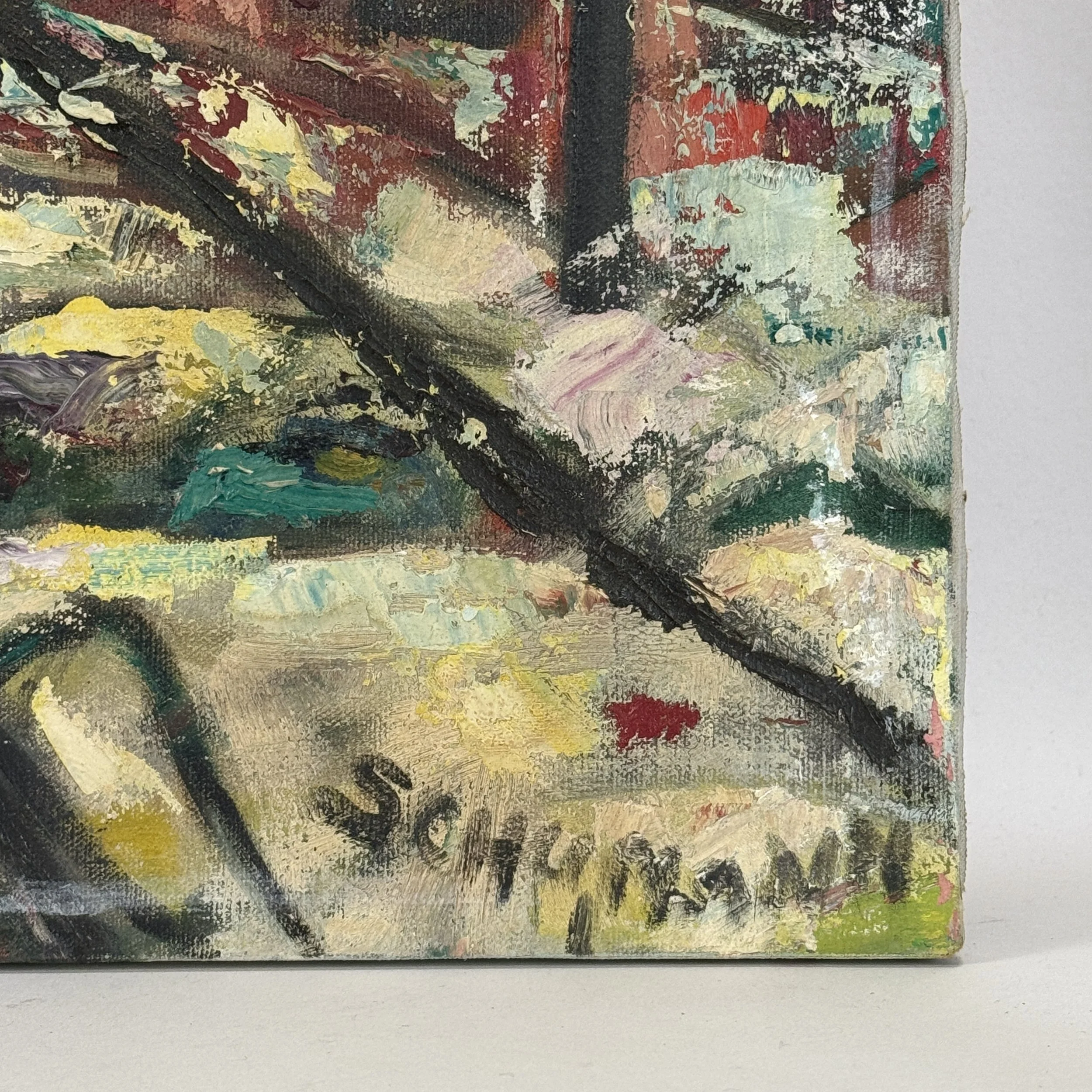 Lower right corner. Artist signature visible.