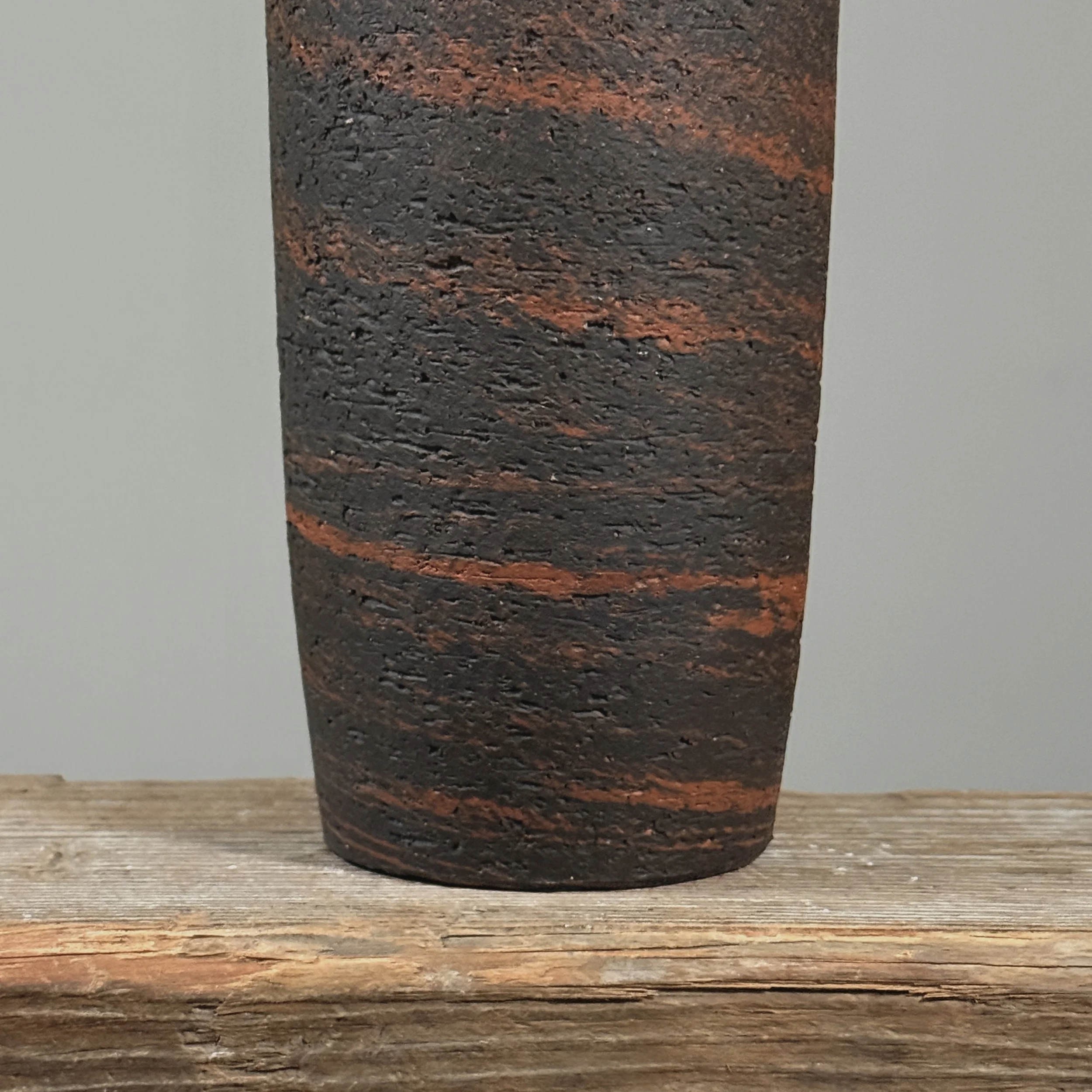 Gunnar Nylund for Nymølle stoneware vase, mid-century modern, textured bark glaze