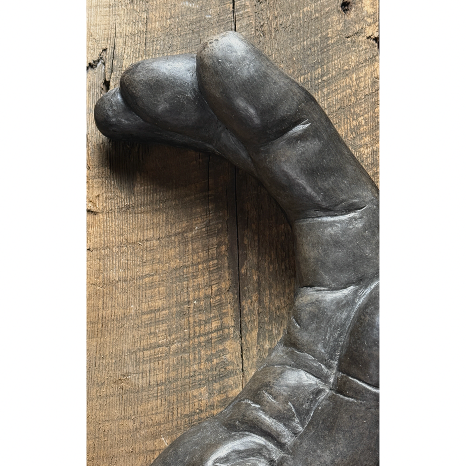 Vintage oversized Modernist raku fired hand sculpture