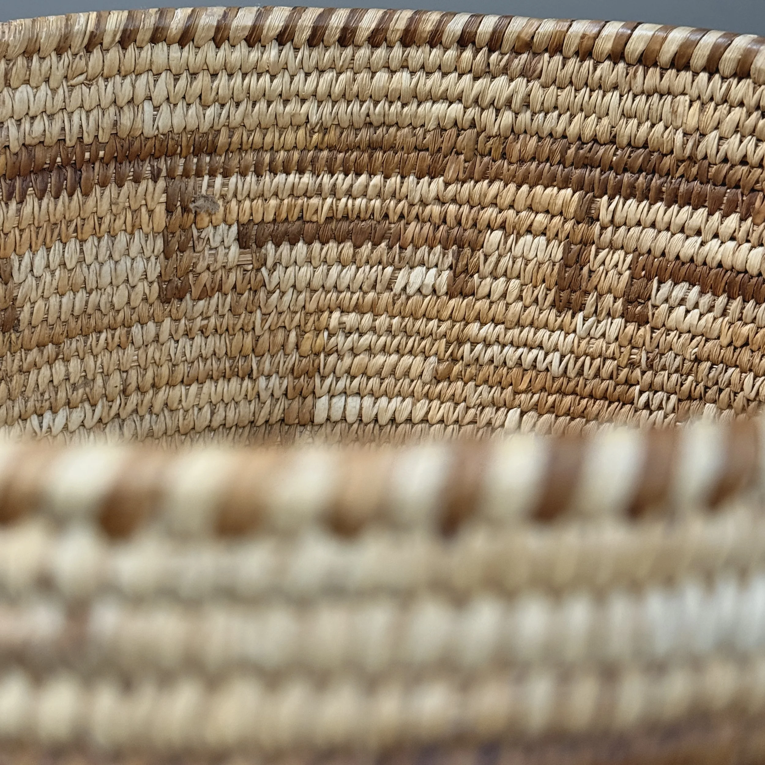 Detail of coiling technique and stitch construction.