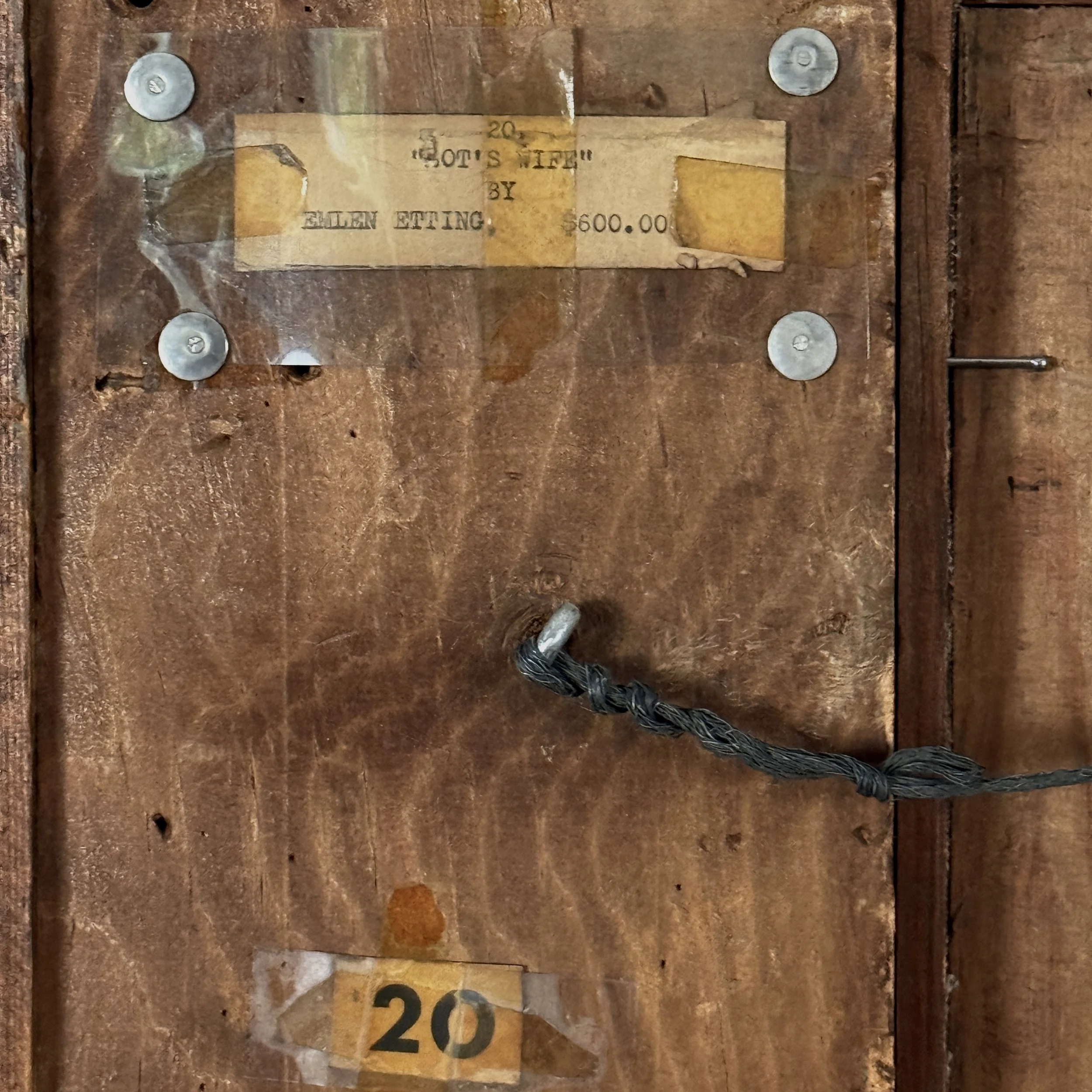 Verso with original Midtown Galleries tag and sales tag, Emlen Etting