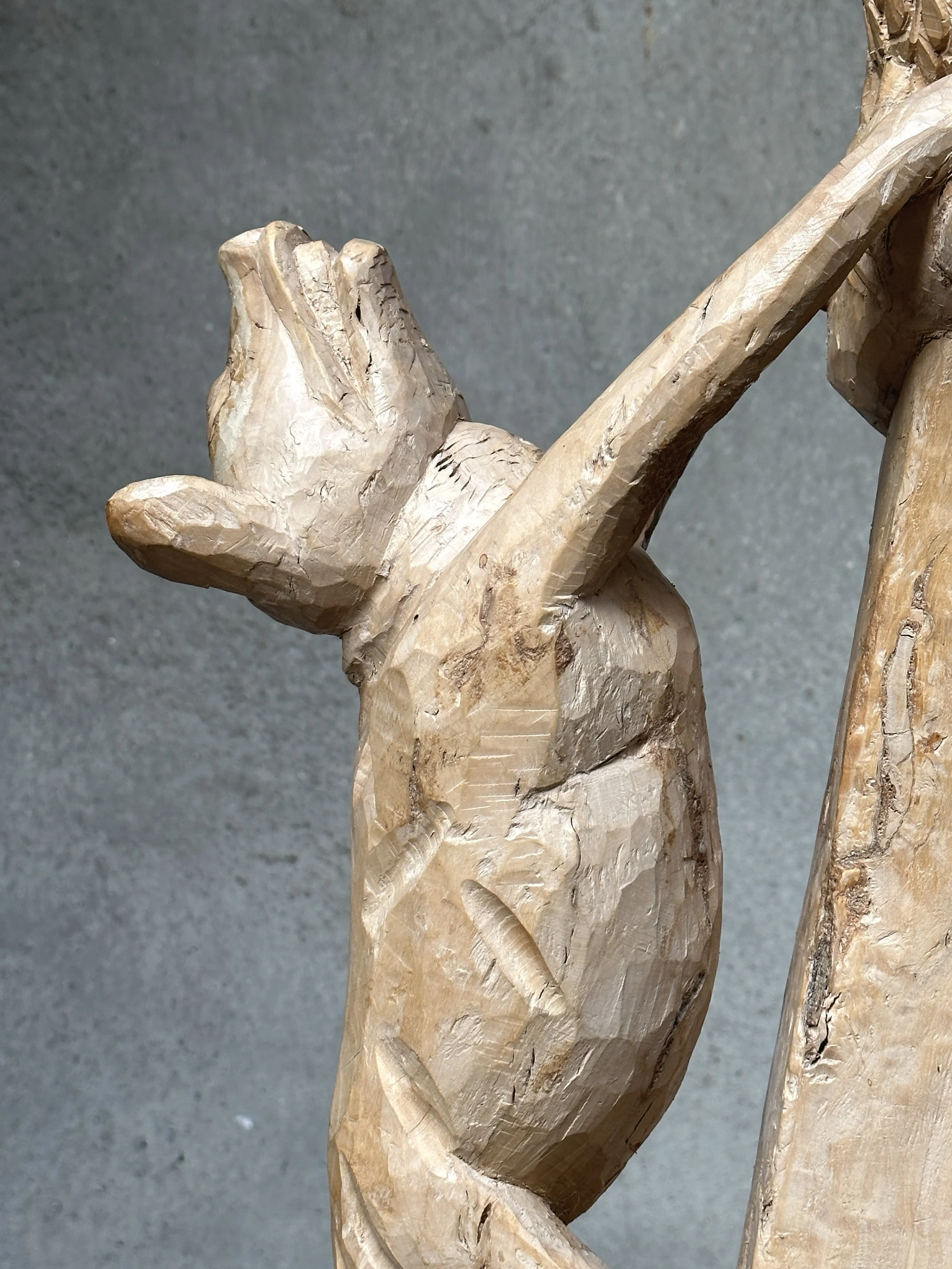 Detail of the dog pursuing the cat.