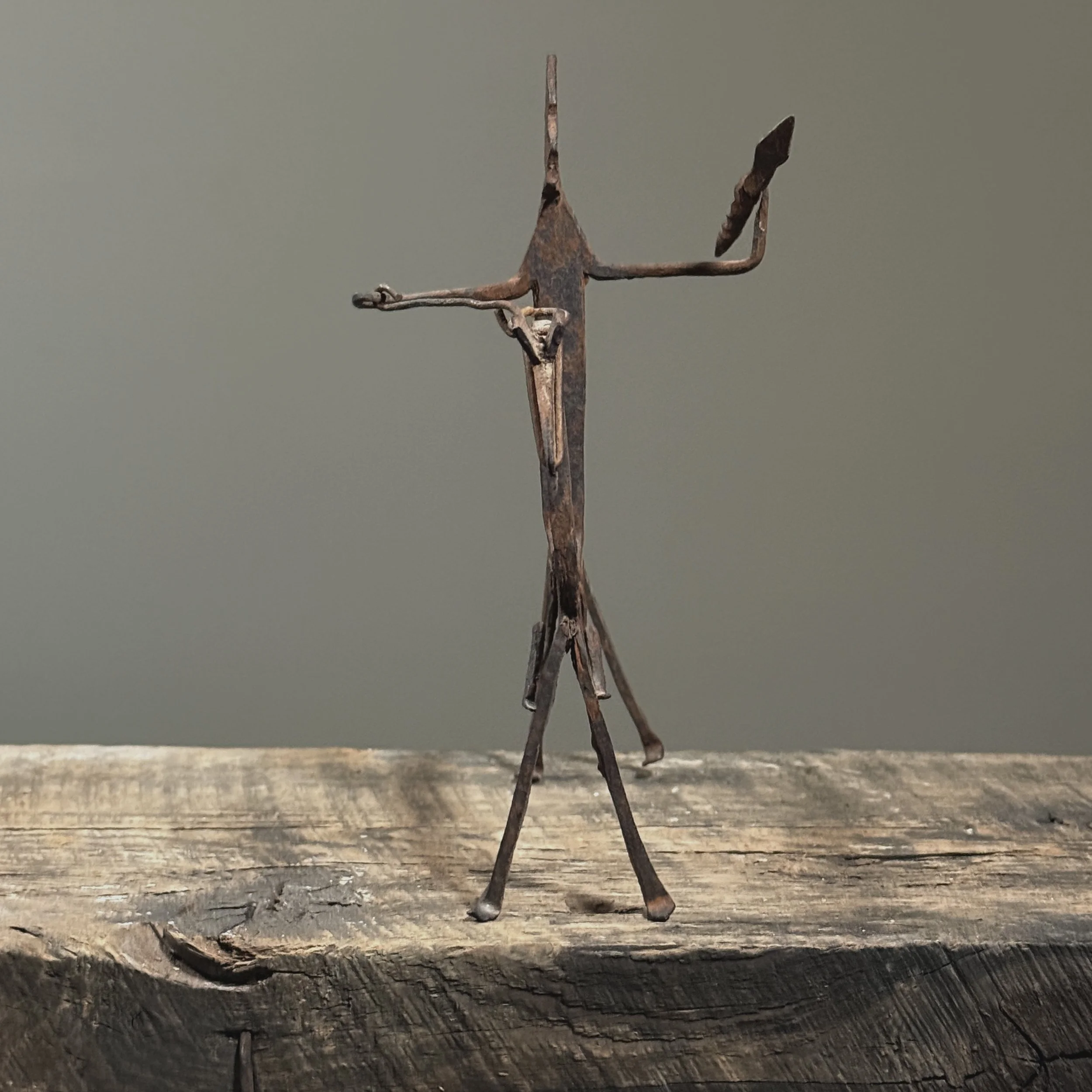 Traditional Dogon metalwork depicting horse and rider