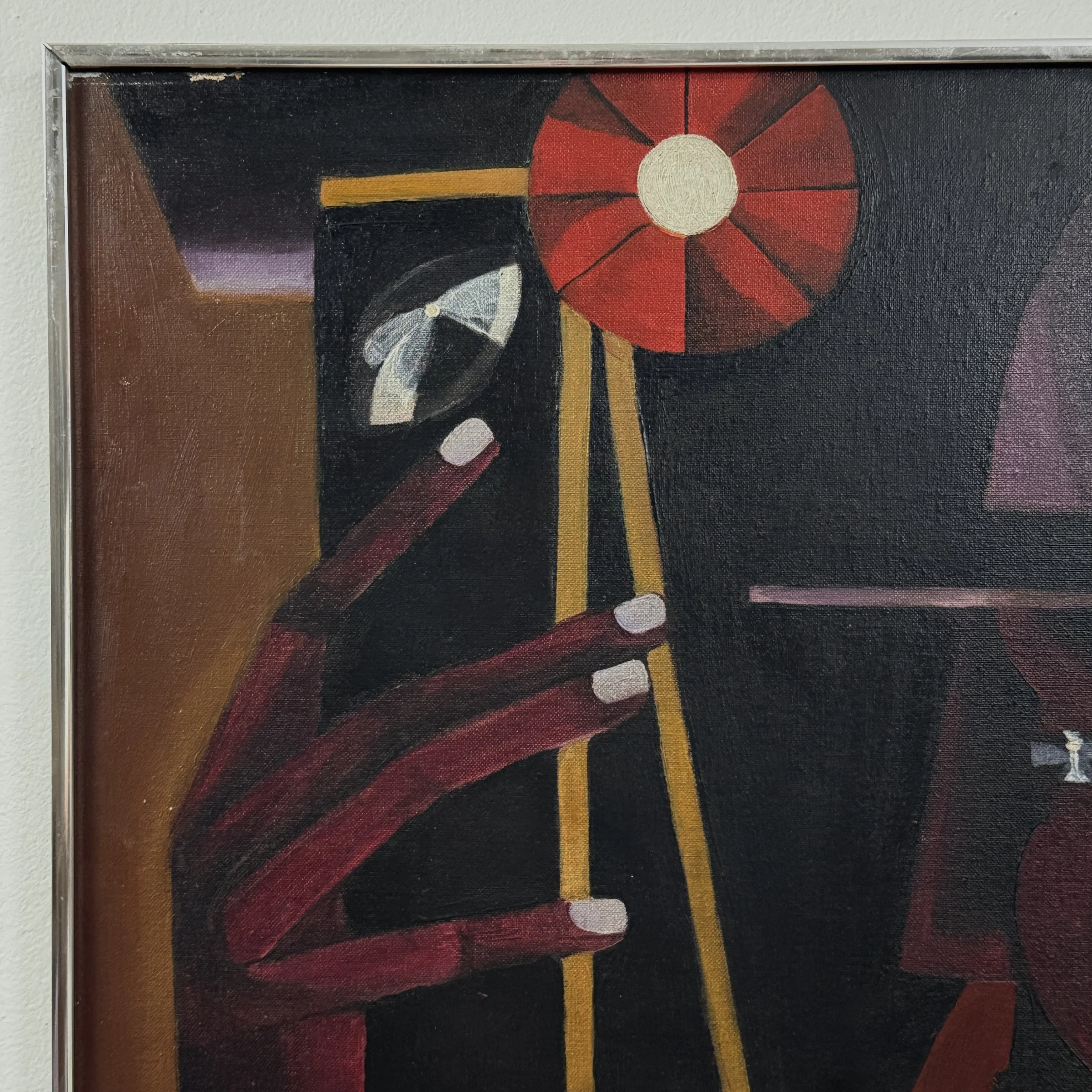 Detail of the abstracted horse and jockey forms.