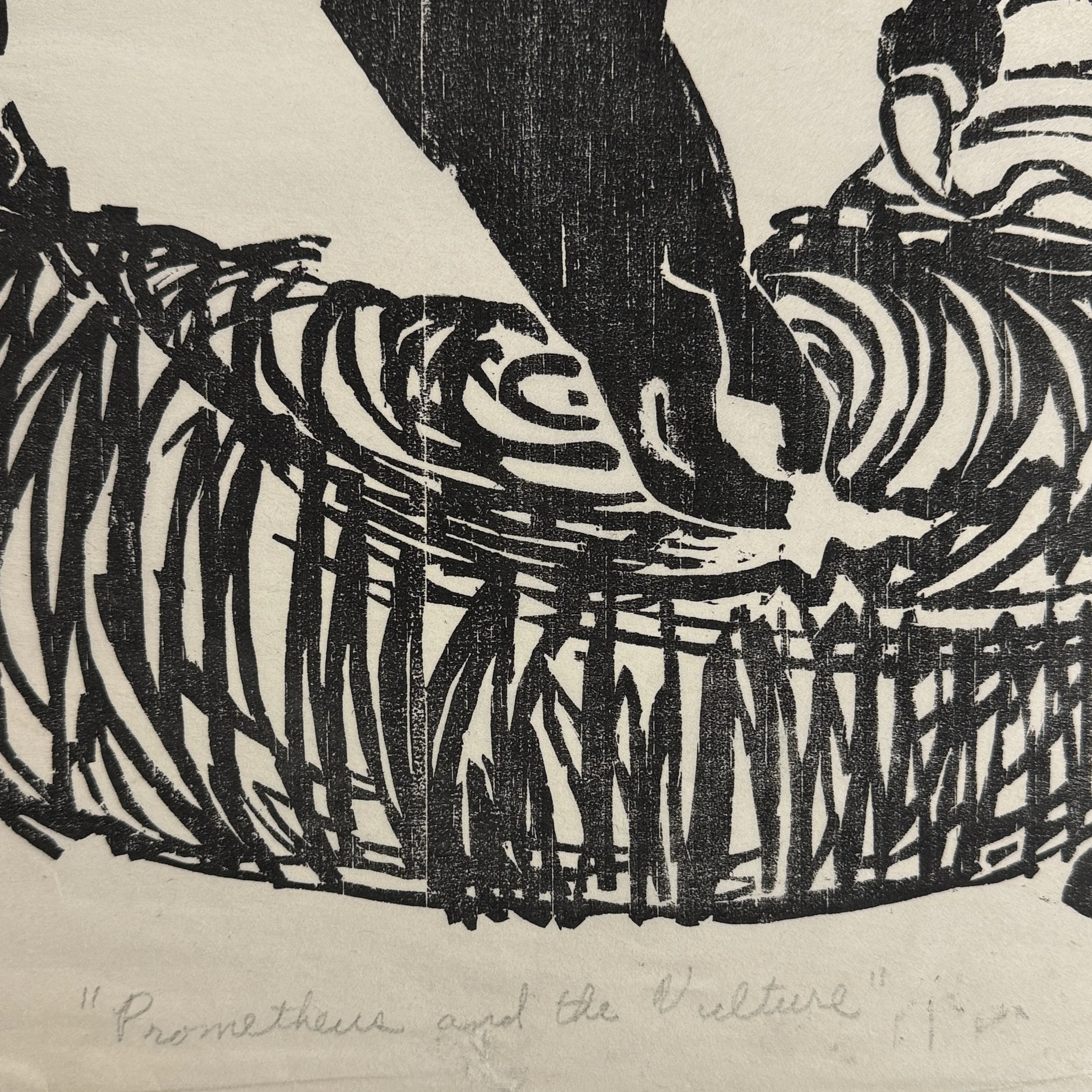 Titled Prometheus and the Vulture handwritten by artist Morris L. Blackman